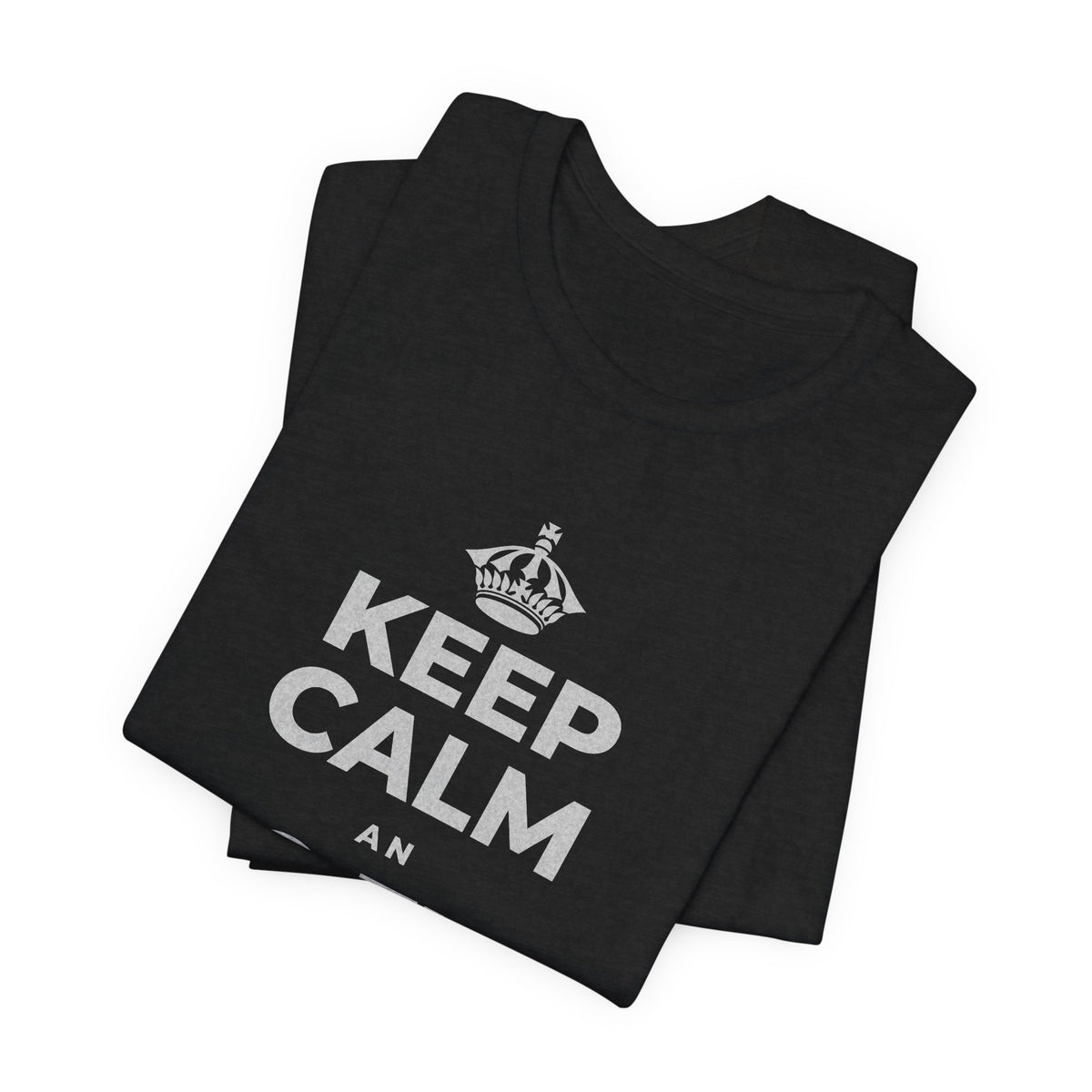 KEEP CALM AN DO THE HARD TIN T-Shirt (White–Asphalt)