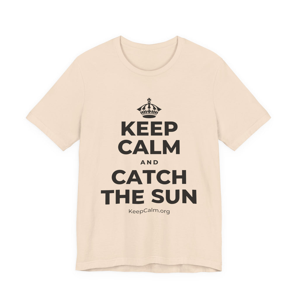 KEEP CALM AND CATCH THE SUN T-Shirt (Soft Cream–Heather Mauve)