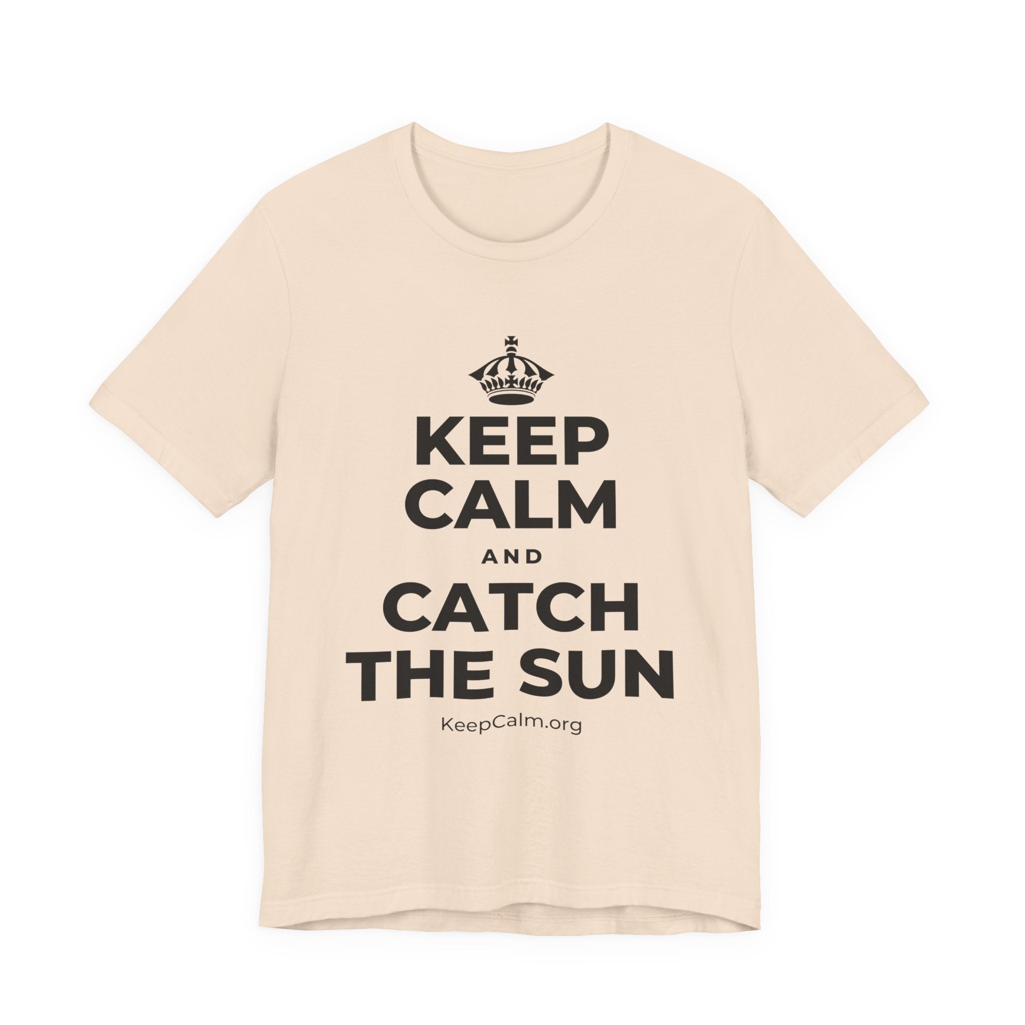 KEEP CALM AND CATCH THE SUN T-Shirt (Soft Cream–Heather Mauve)