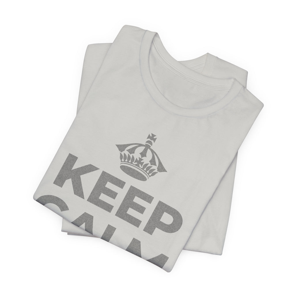 KEEP CALM AND あなたは愛される人 T-Shirt (Baby Blue–Silver)