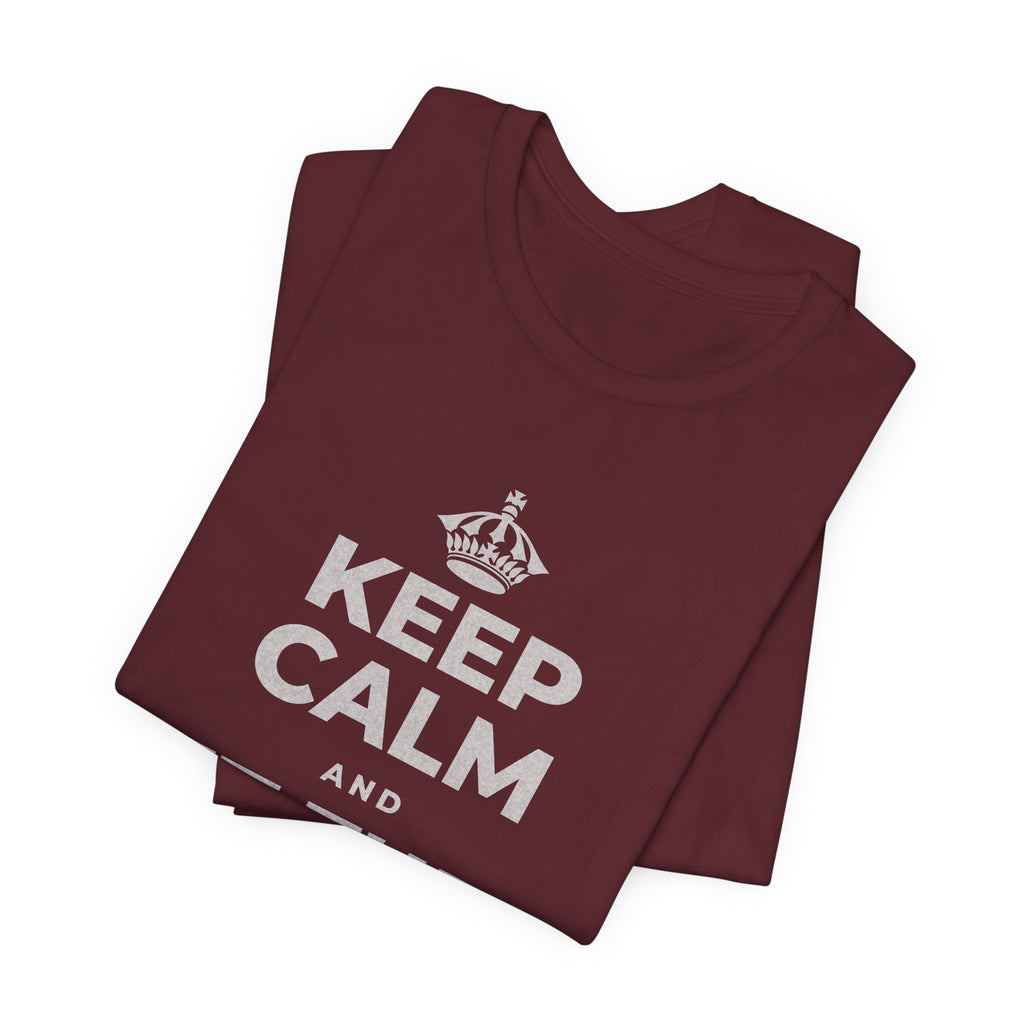 KEEP CALM AND LET THEM LOOK T-Shirt (Baby Blue–Silver)