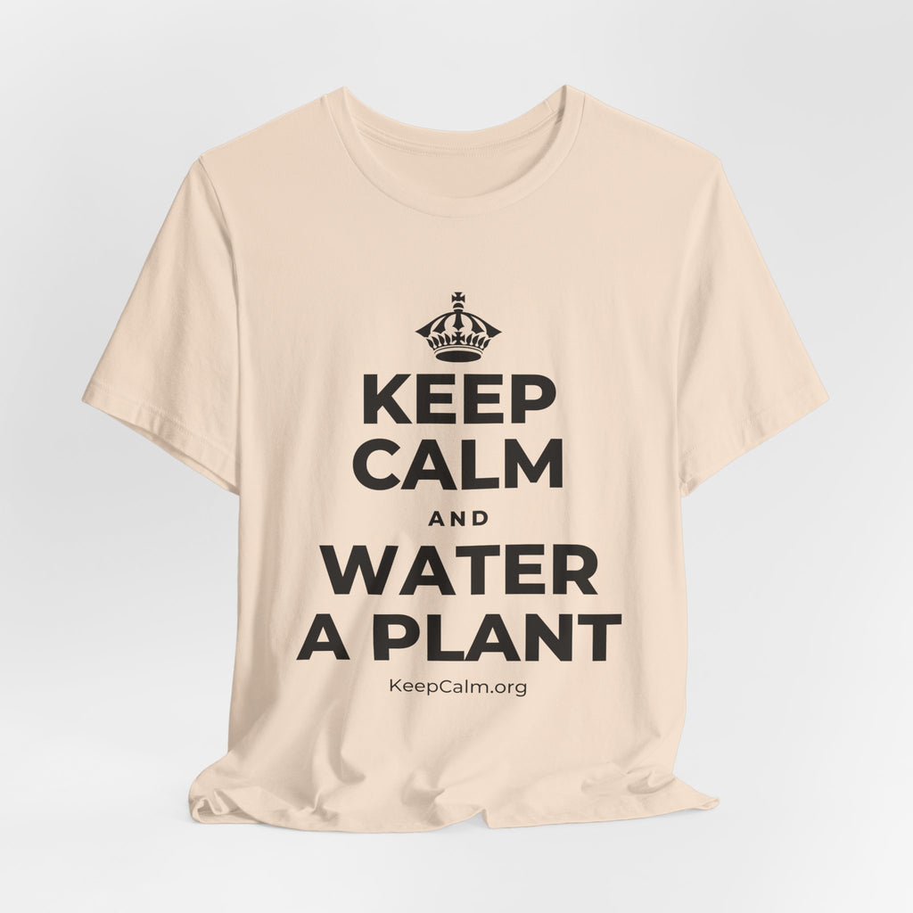 KEEP CALM AND WATER A PLANT T-Shirt (Soft Cream–Heather Mauve)