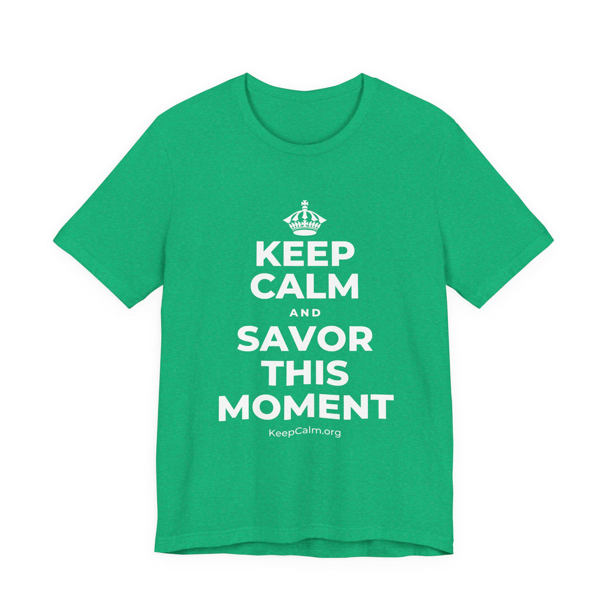KEEP CALM AND SAVOR THIS MOMENT T-Shirt (Baby Blue–Silver)