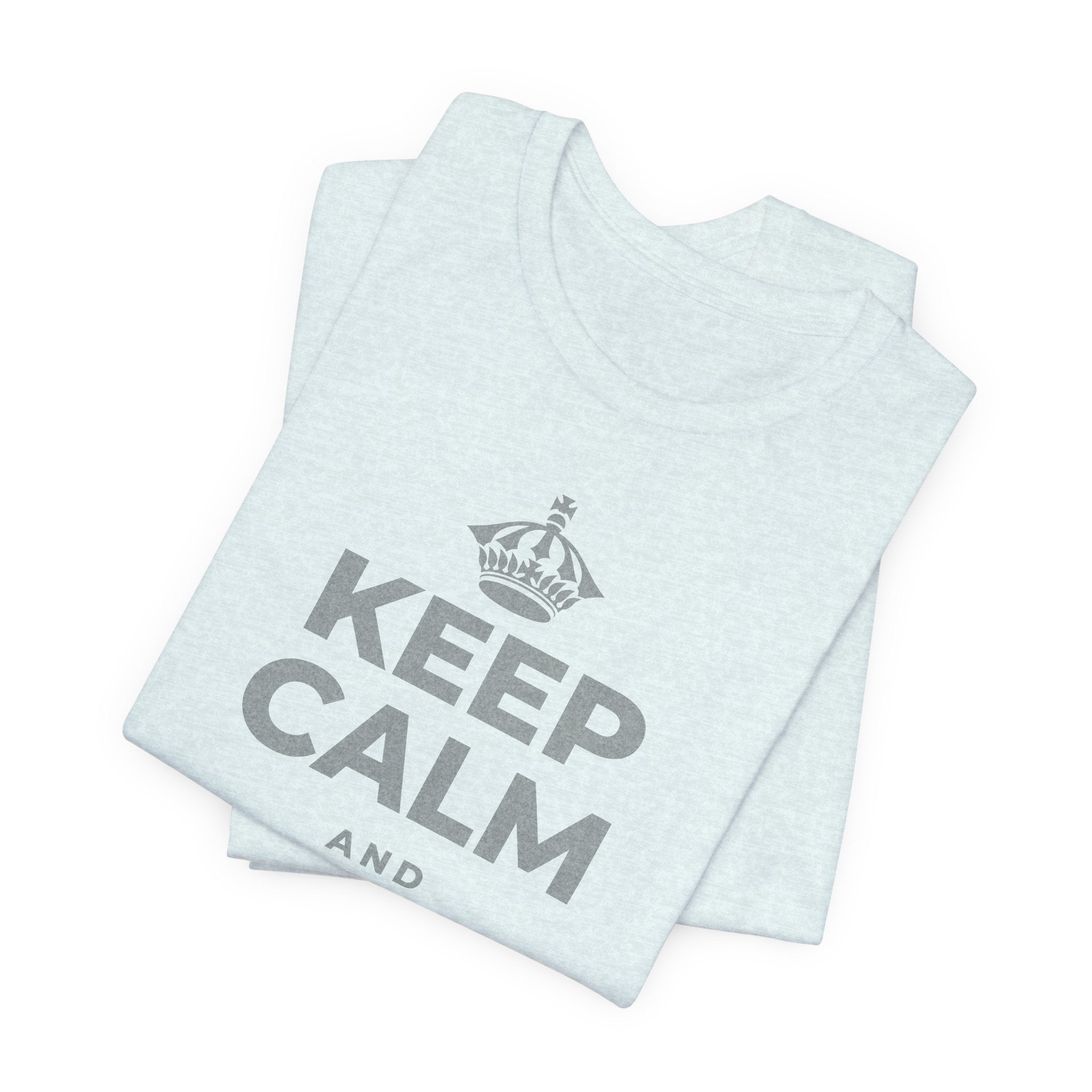 KEEP CALM AND انعم بالشمس T-Shirt (Soft Cream–Heather Mauve)
