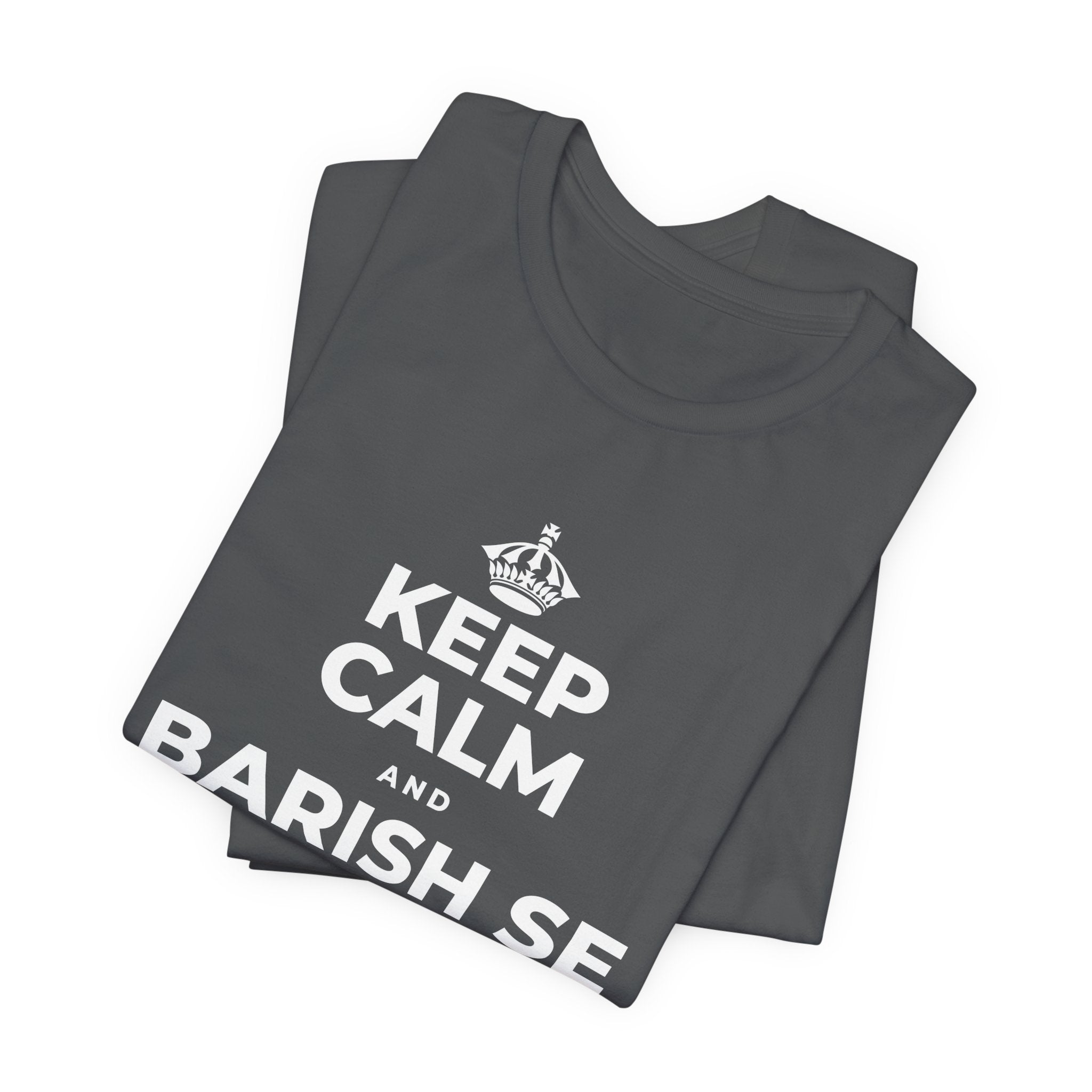 KEEP CALM AND BARISH SE CHEEZEIN BADHTI HAIN T-Shirt (White–Asphalt)