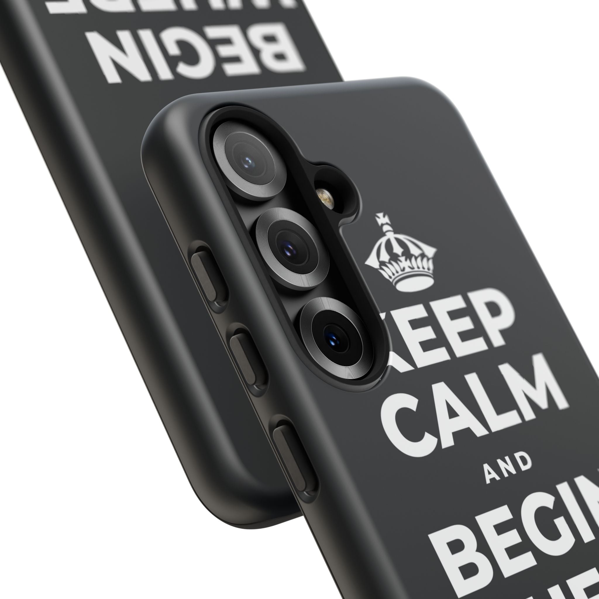 KEEP CALM AND BEGIN WHERE YOU ARE Phone Case (Dark)