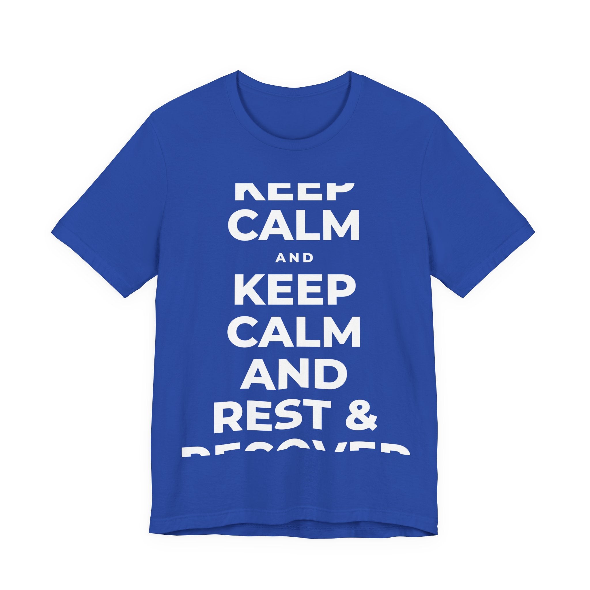 KEEP CALM AND REST & RECOVER T-Shirt (Soft Cream–Heather Mauve)