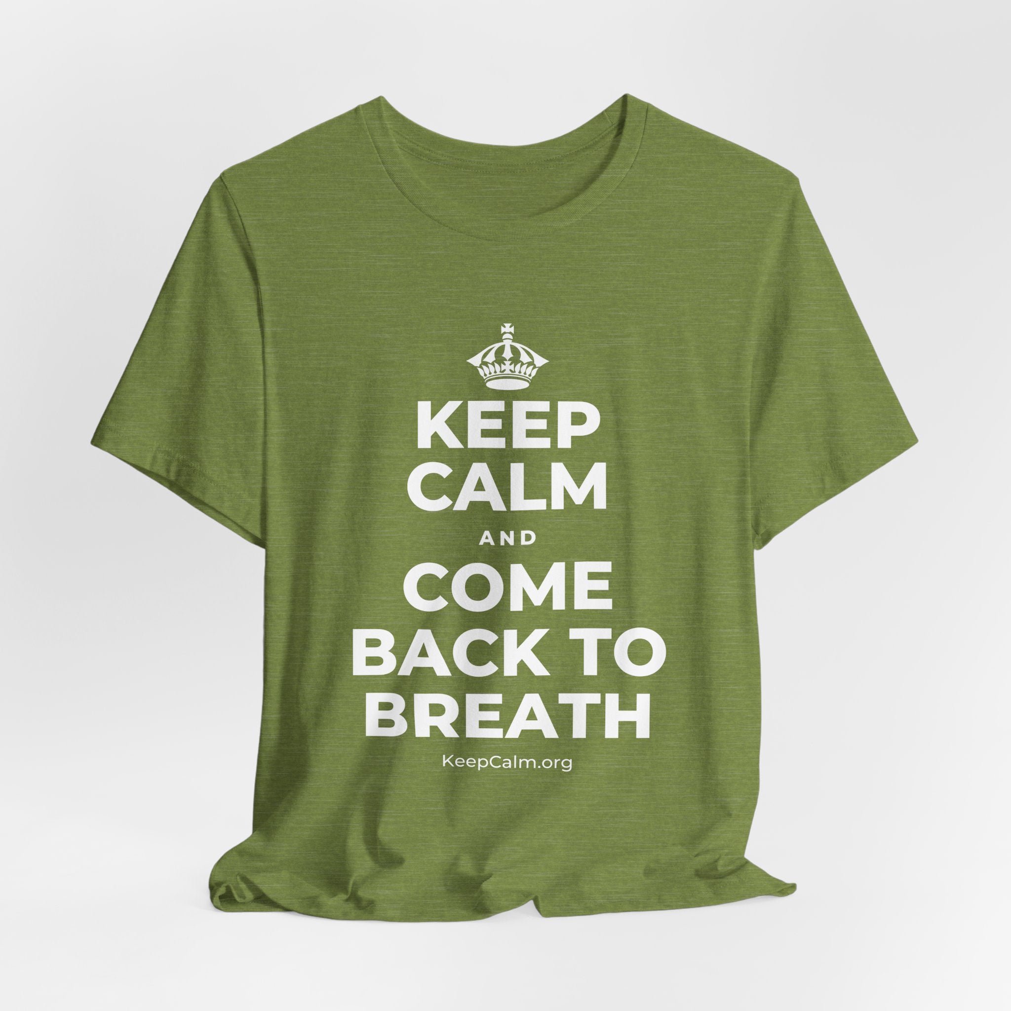 KEEP CALM AND COME BACK TO BREATH T-Shirt (Baby Blue–Silver)