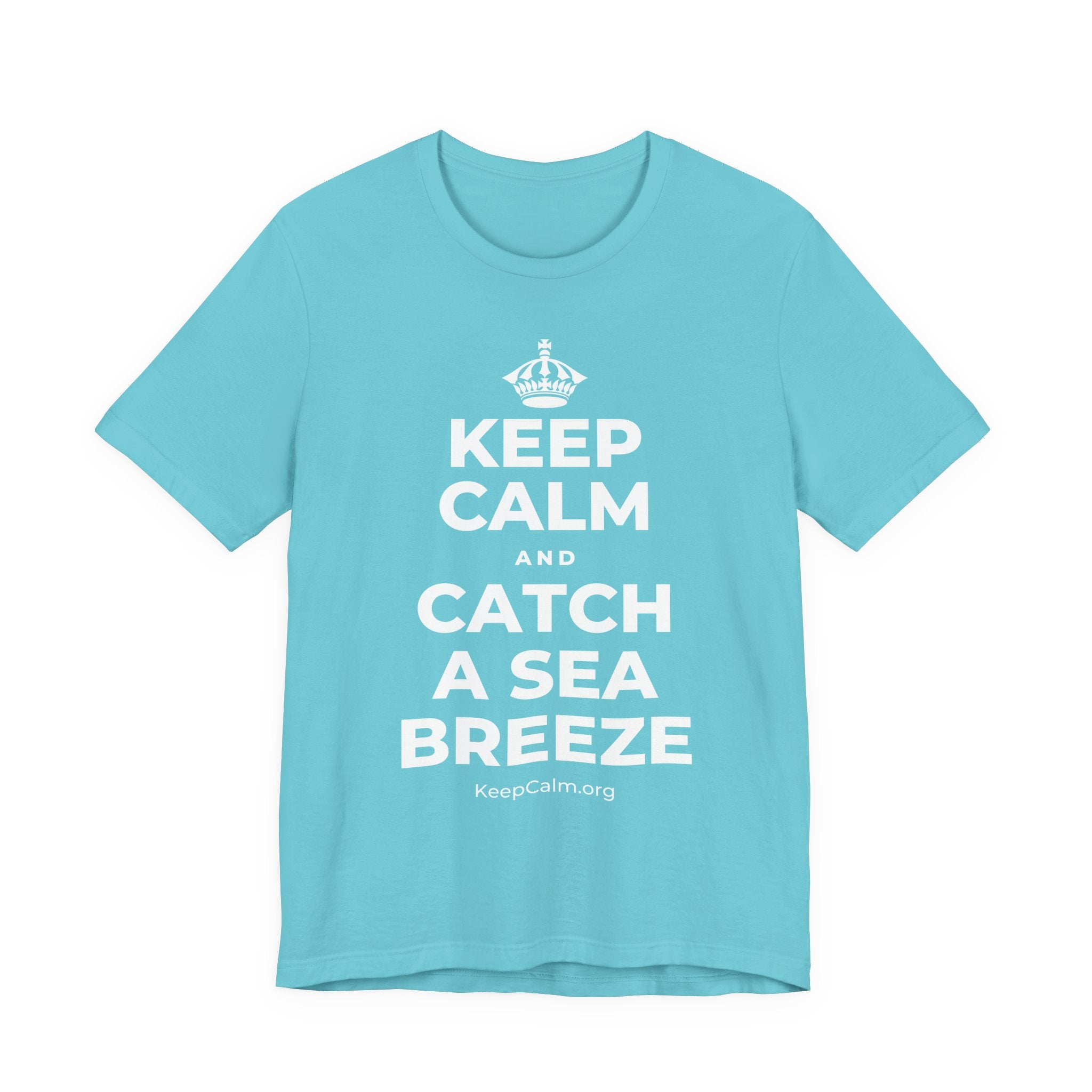 KEEP CALM AND CATCH A SEA BREEZE T-Shirt (Soft Cream–Heather Mauve)