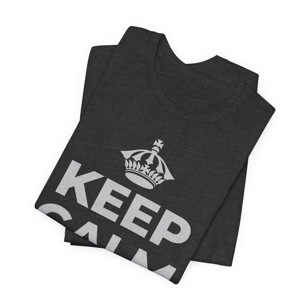 KEEP CALM AND あなたは愛される人 T-Shirt (White–Asphalt)