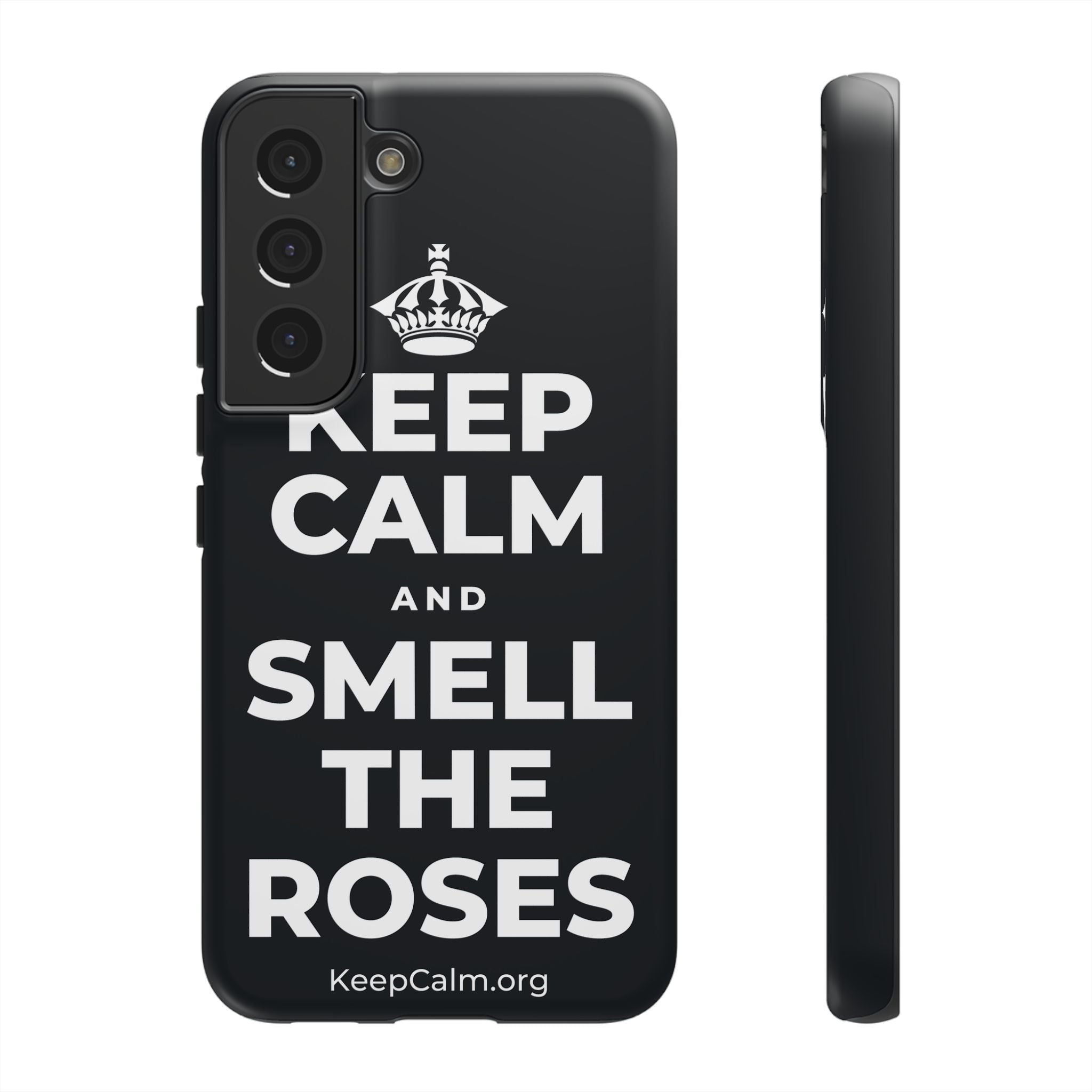KEEP CALM AND SMELL THE ROSES Phone Case (Dark)
