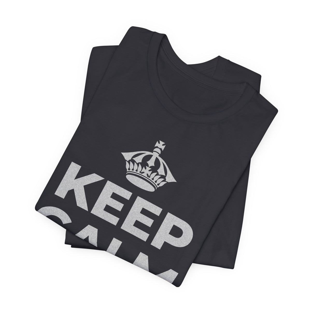 KEEP CALM AND 見知らぬ人に微笑んで T-Shirt (Baby Blue–Silver)
