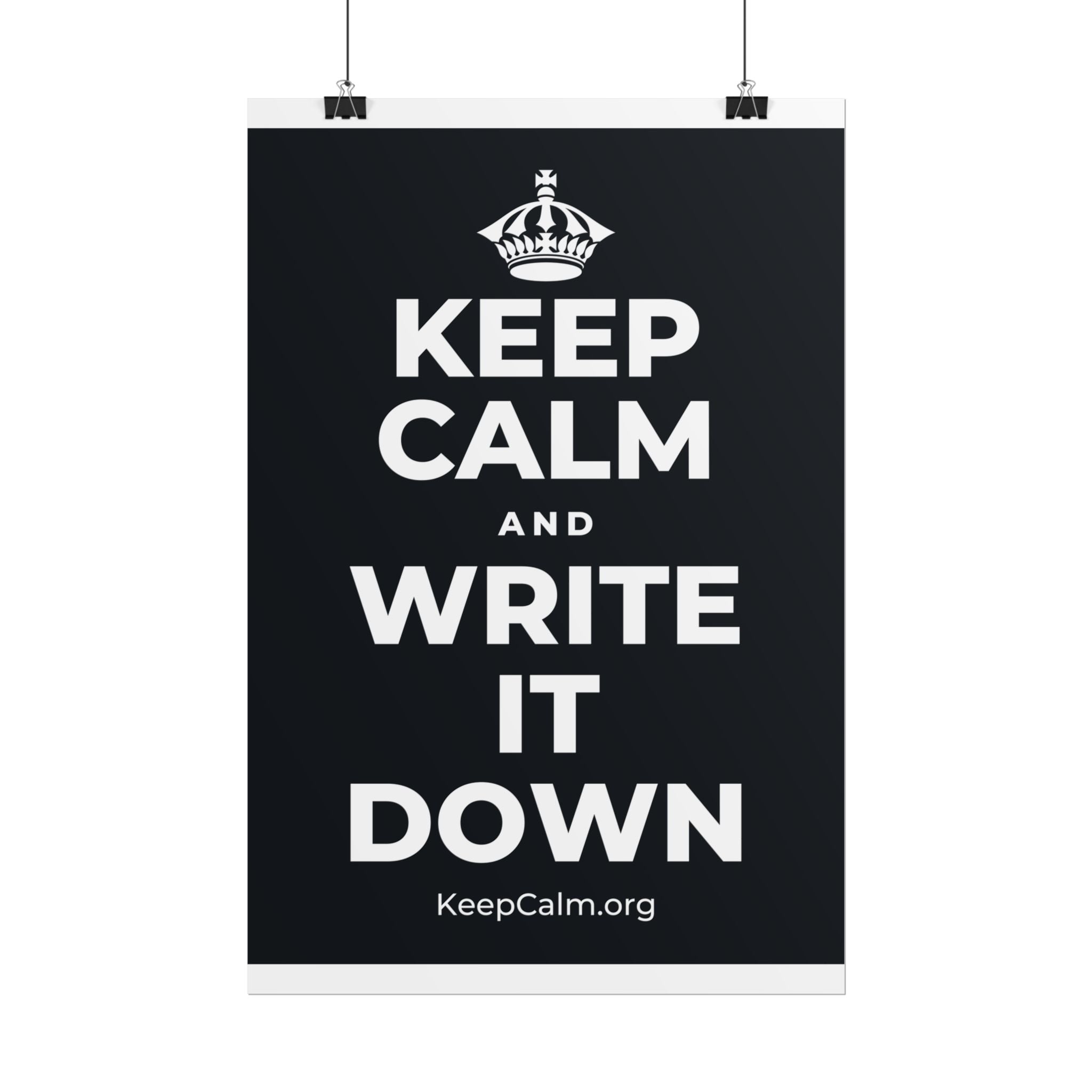 KEEP CALM AND WRITE IT DOWN Poster (Dark)