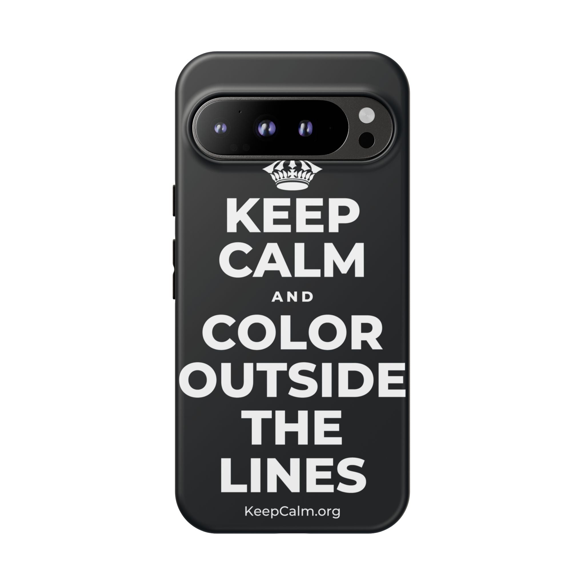 KEEP CALM AND COLOR OUTSIDE THE LINES Phone Case (Dark)