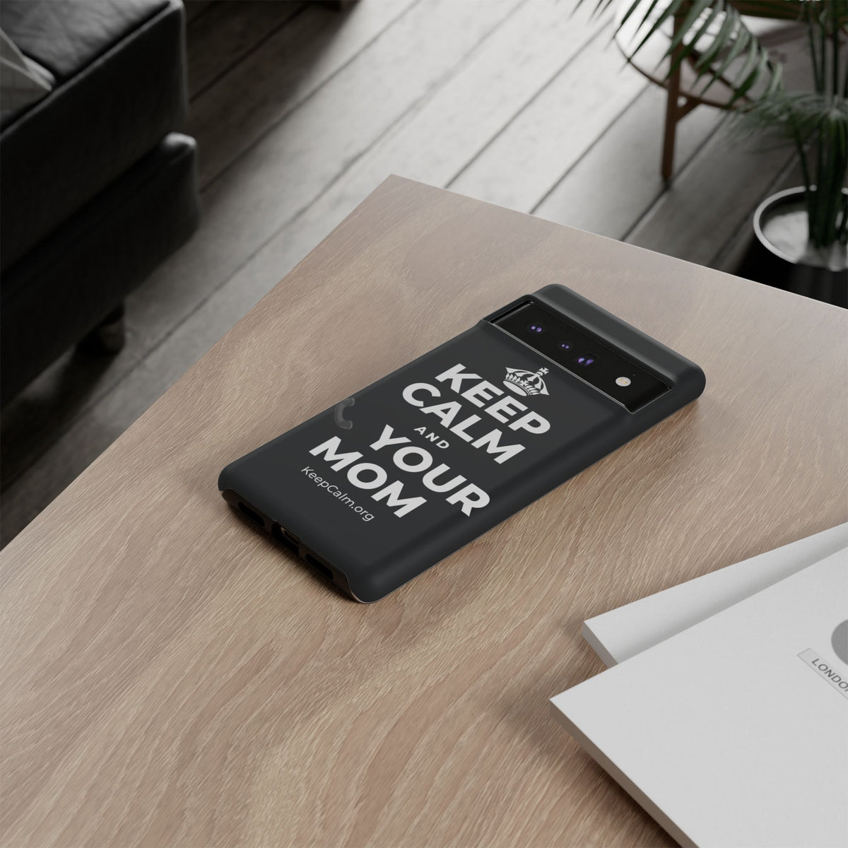 KEEP CALM AND 📞 YOUR MOM Phone Case (Dark)
