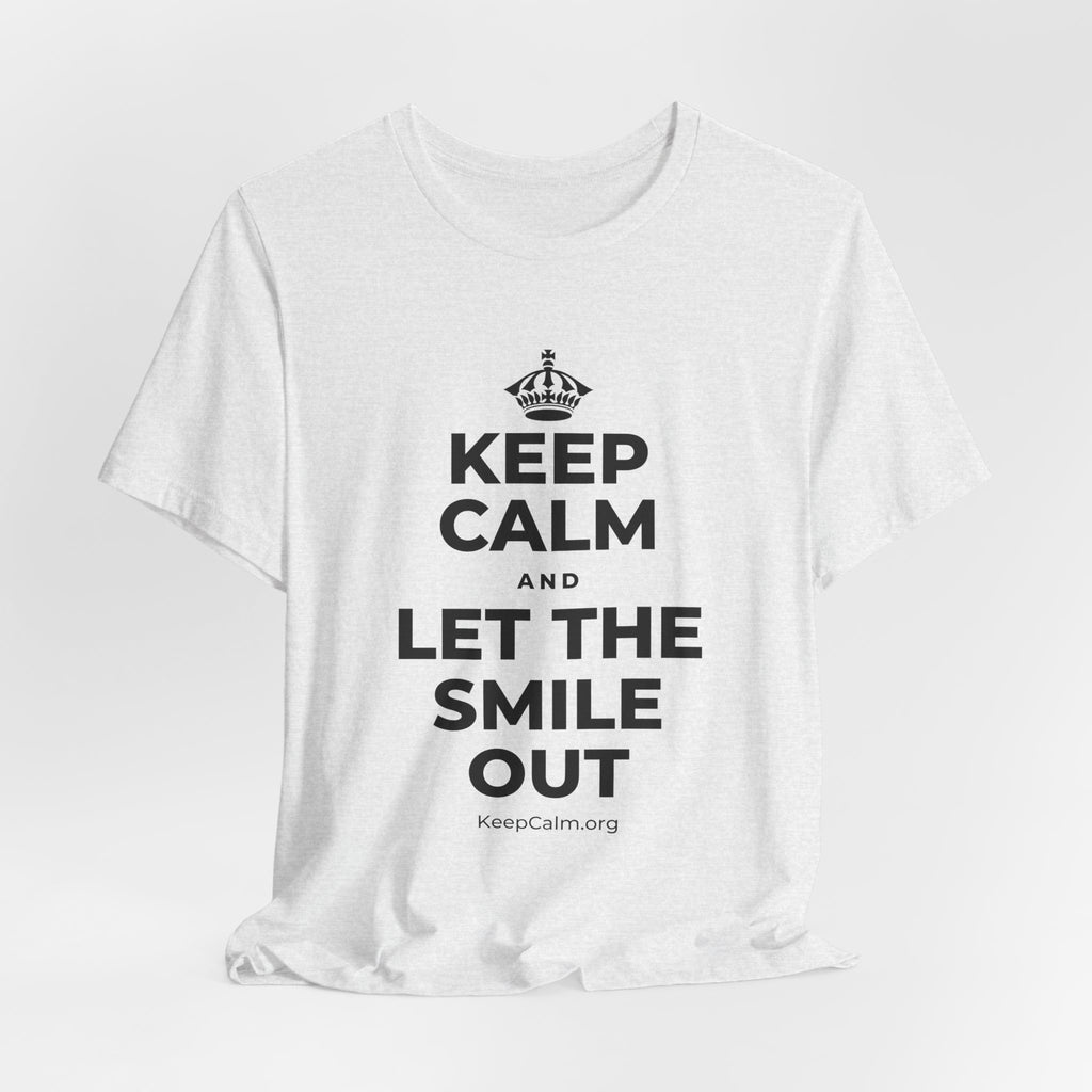 KEEP CALM AND LET THE SMILE OUT T-Shirt (Soft Cream–Heather Mauve)