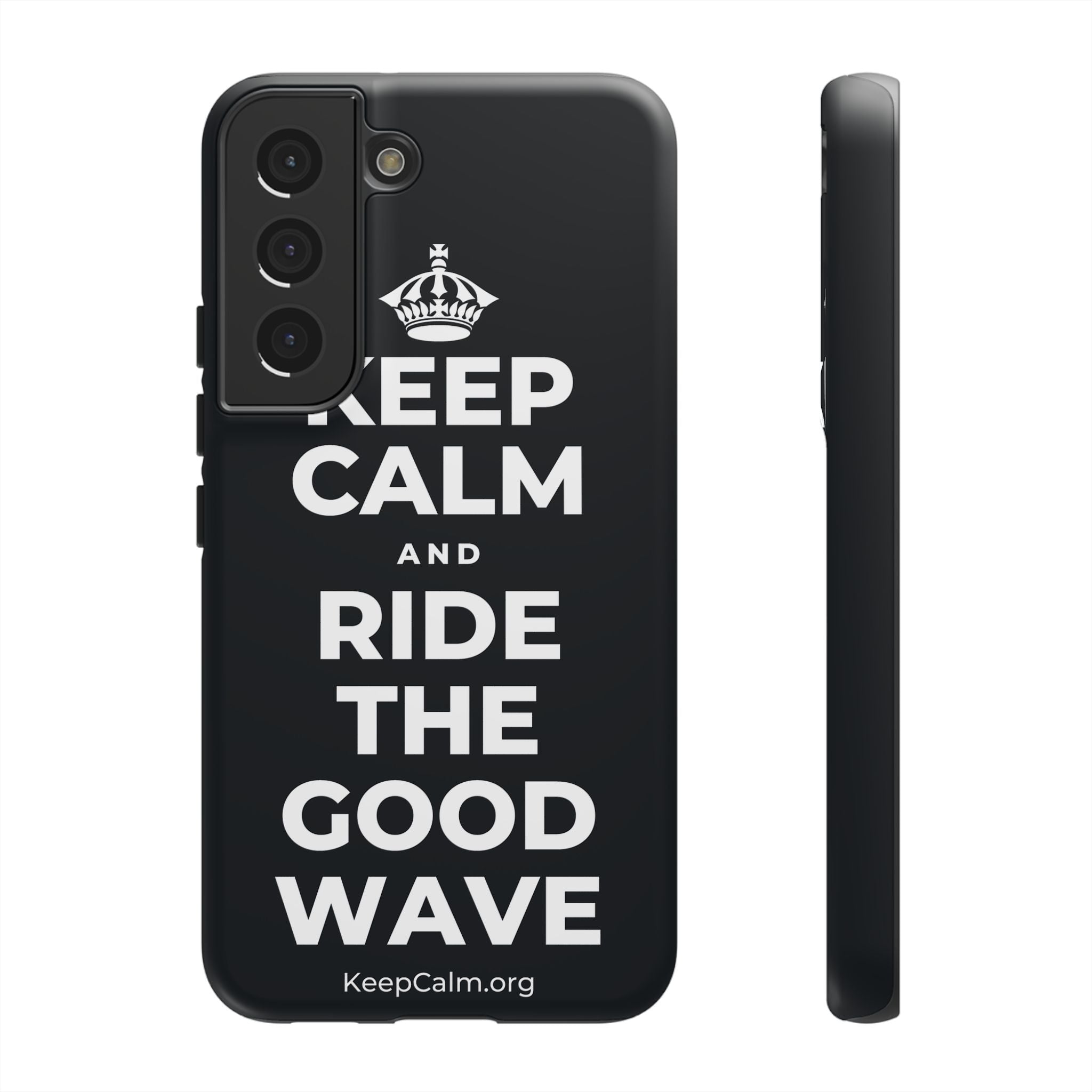 KEEP CALM AND RIDE THE GOOD WAVE Phone Case (Dark)
