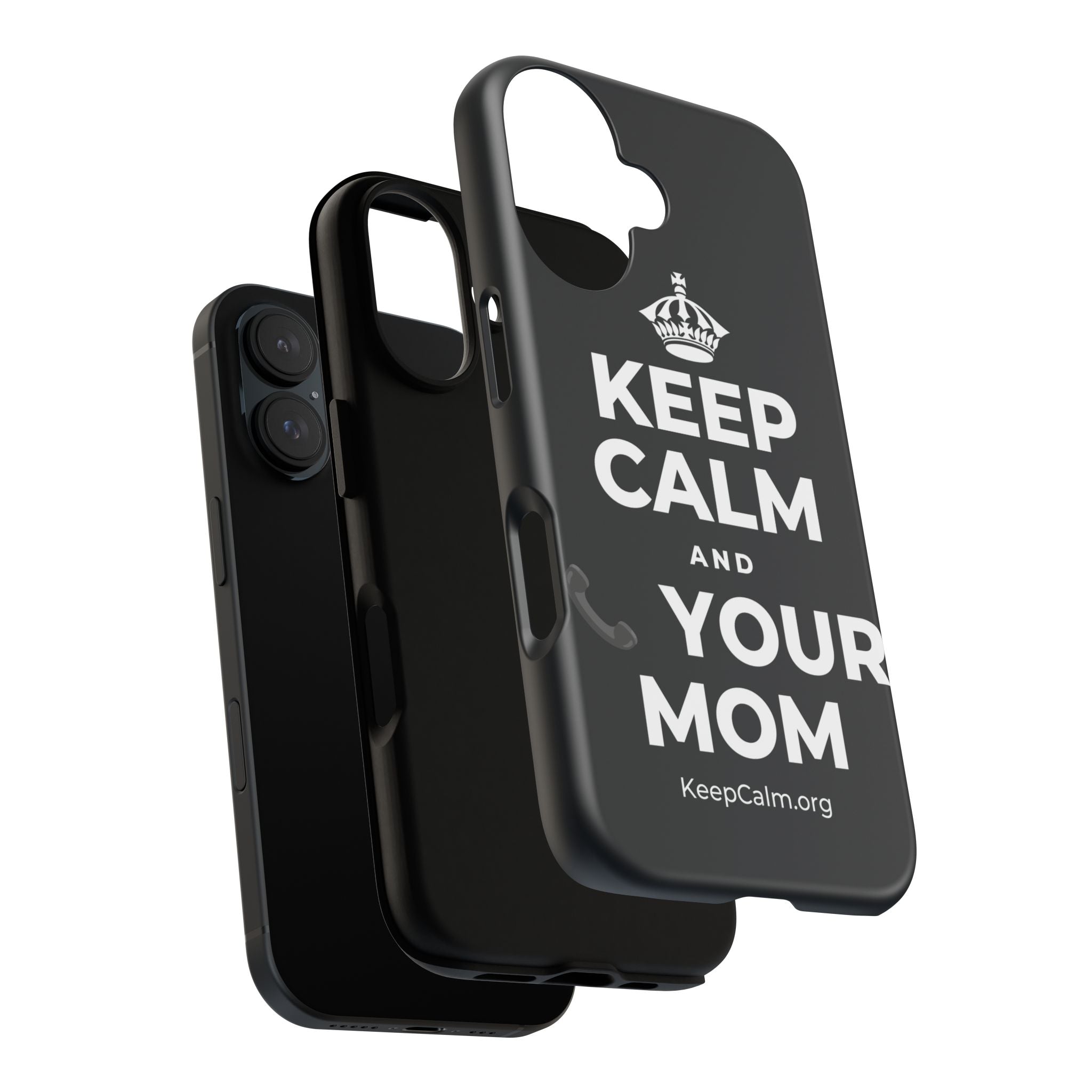 KEEP CALM AND 📞 YOUR MOM Phone Case (Dark)