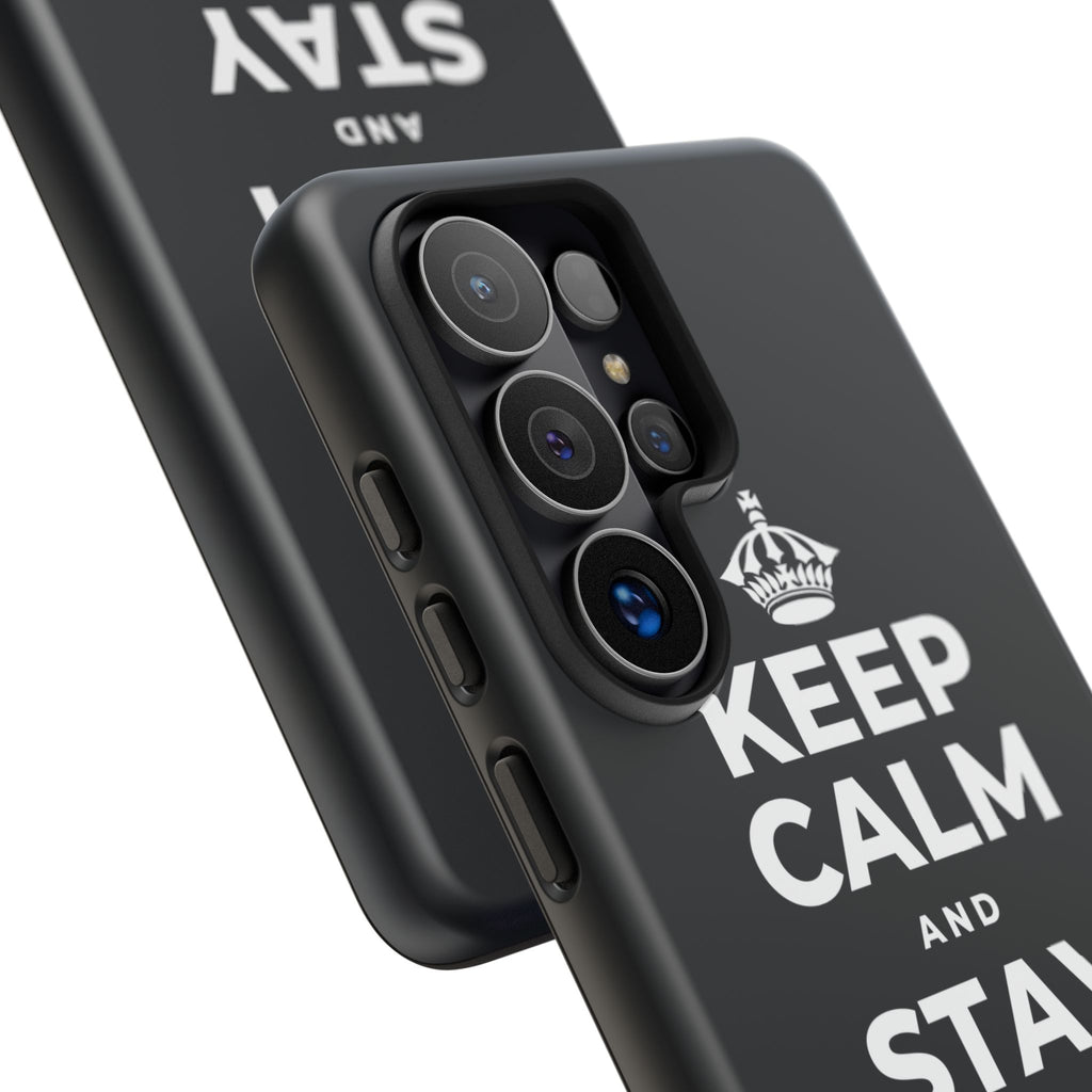 KEEP CALM AND STAY RIGHT HERE Phone Case (Dark)