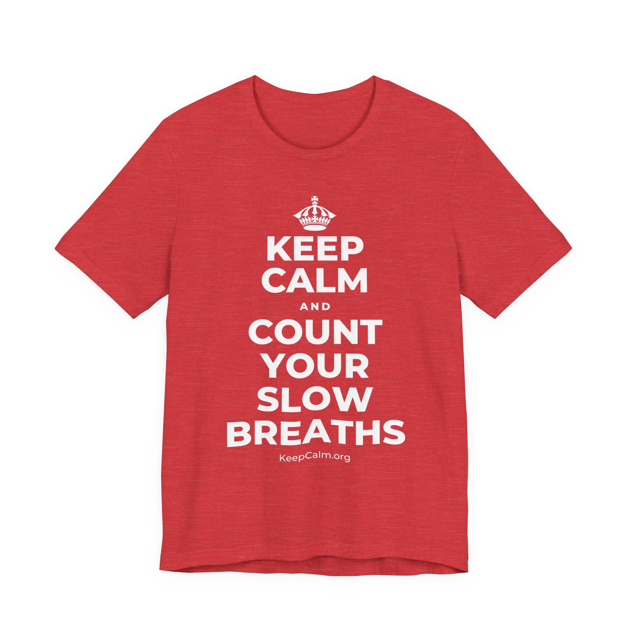 KEEP CALM AND COUNT YOUR SLOW BREATHS T-Shirt (Baby Blue–Silver)