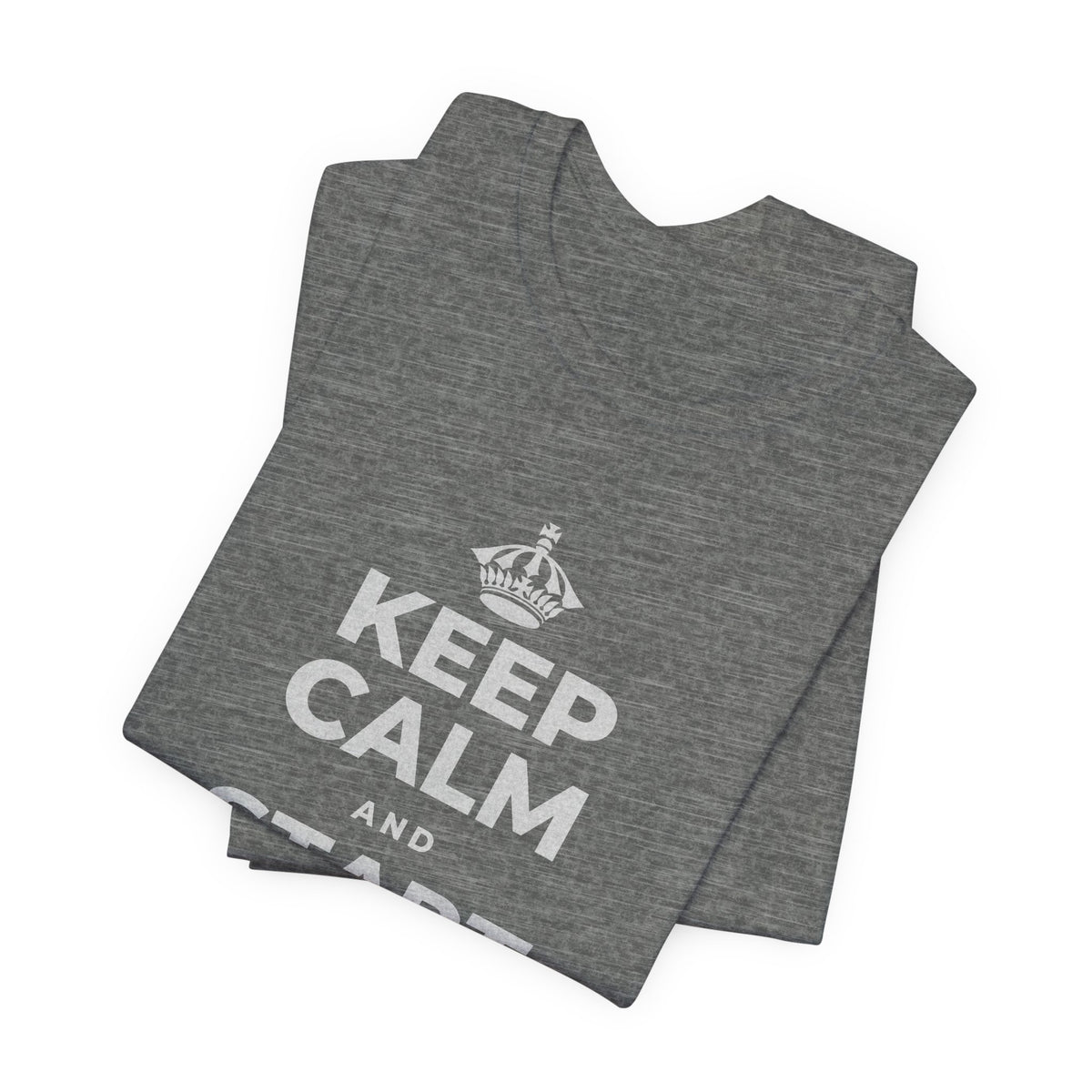 KEEP CALM AND START WHERE YOU ARE T-Shirt (Baby Blue–Silver)