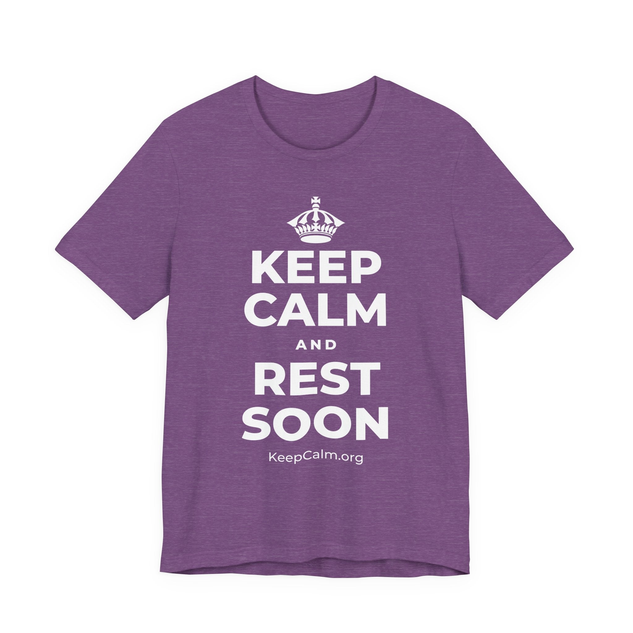 KEEP CALM AND REST SOON T-Shirt (Baby Blue–Silver)