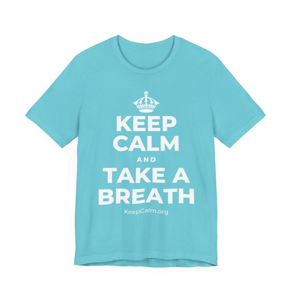 KEEP CALM AND TAKE A BREATH T-Shirt (Soft Cream–Heather Mauve)