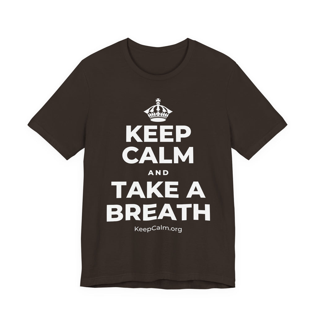 KEEP CALM AND TAKE A BREATH T-Shirt (Soft Cream–Heather Mauve)