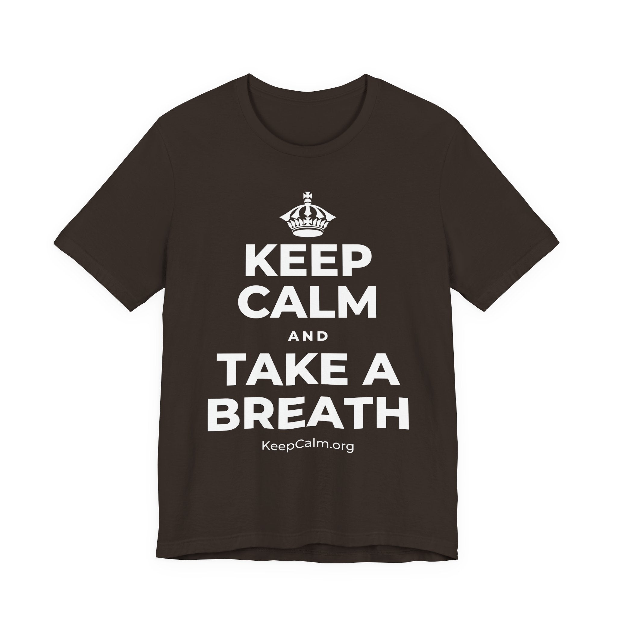 KEEP CALM AND TAKE A BREATH T-Shirt (Soft Cream–Heather Mauve)