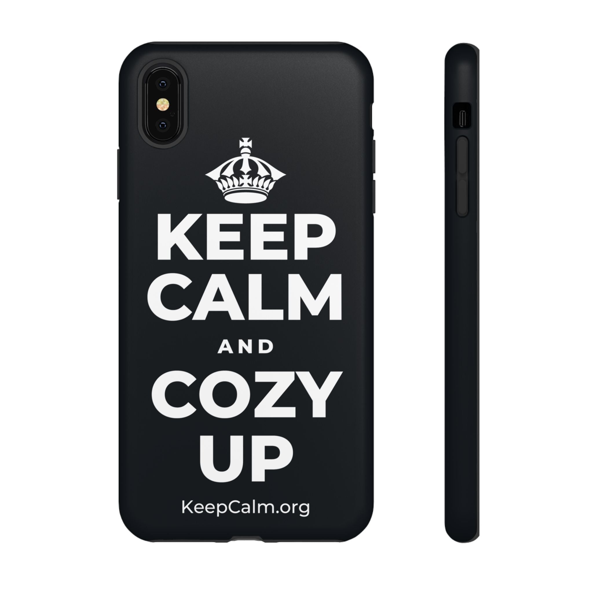 KEEP CALM AND COZY UP Phone Case (Dark)