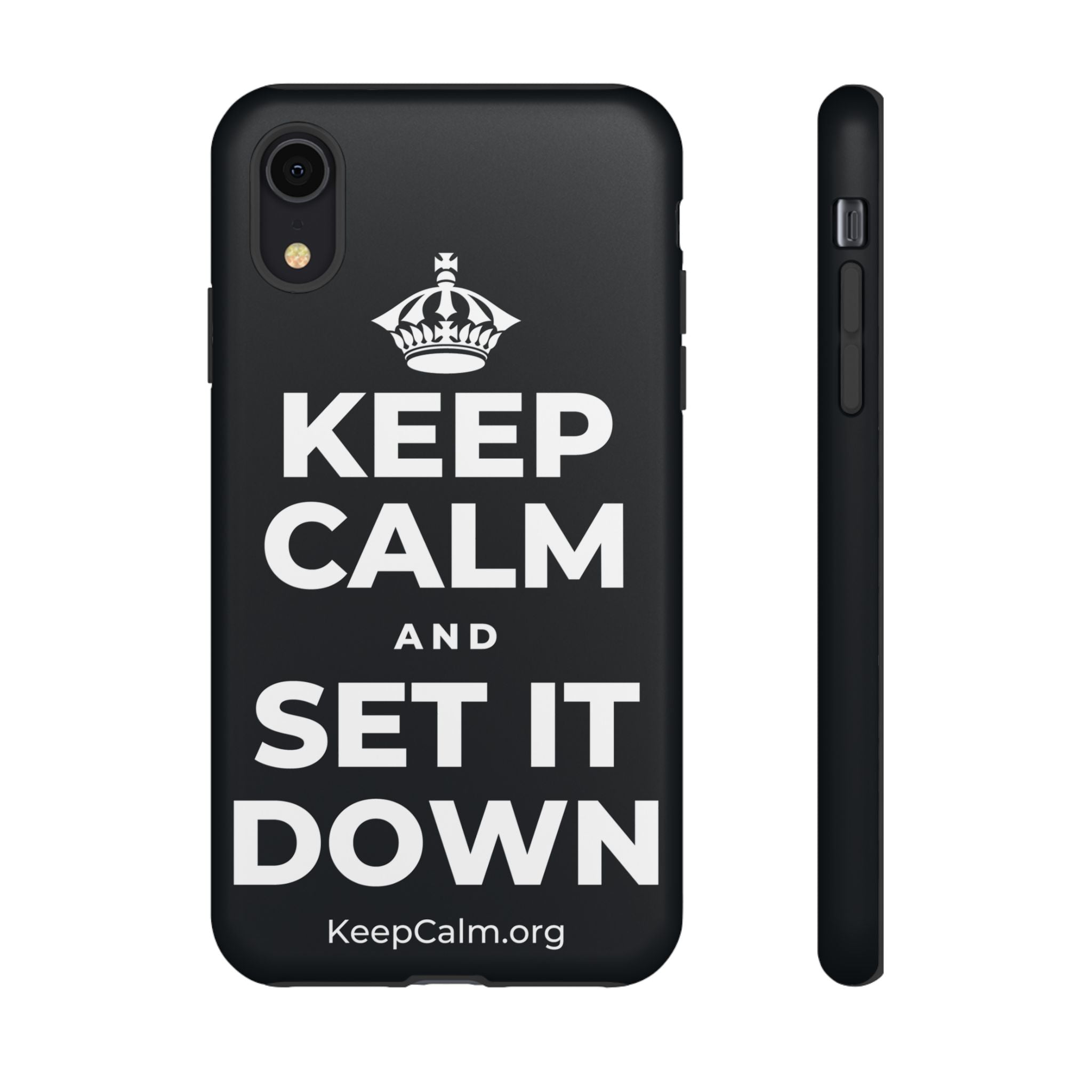 KEEP CALM AND SET IT DOWN Phone Case (Dark)