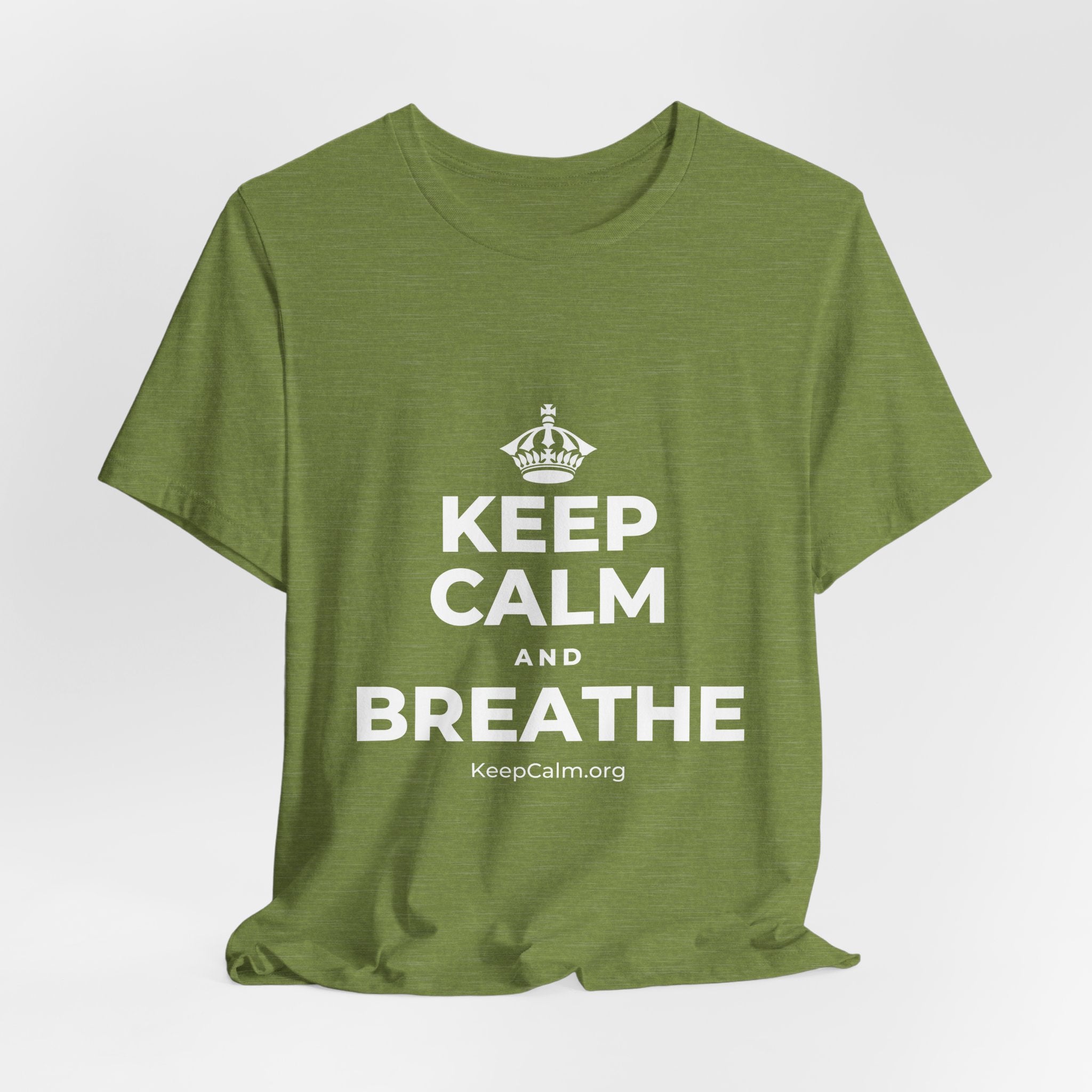 KEEP CALM AND BREATHE T-Shirt (Baby Blue–Silver)