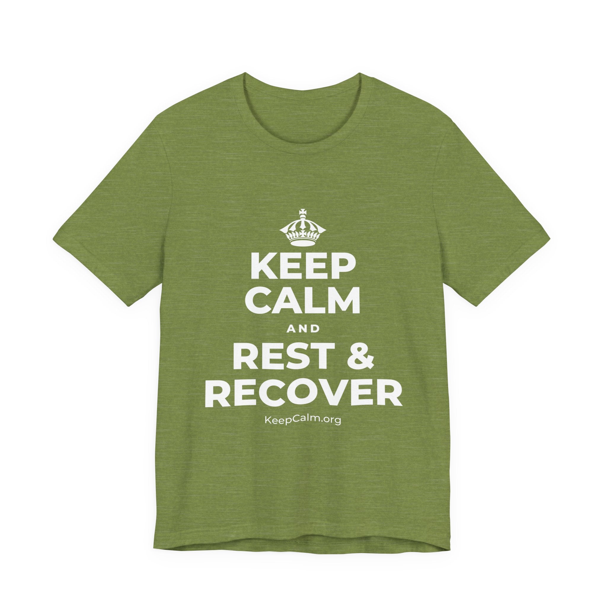KEEP CALM AND REST & RECOVER T-Shirt (Baby Blue–Silver)