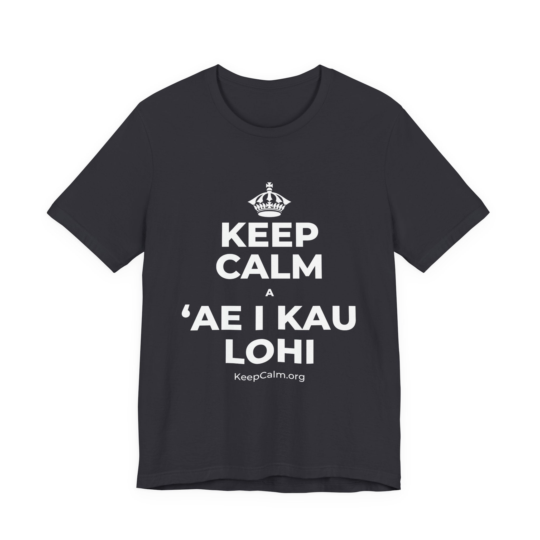 KEEP CALM A ʻAE I KAU LOHI T-Shirt (Baby Blue–Silver)
