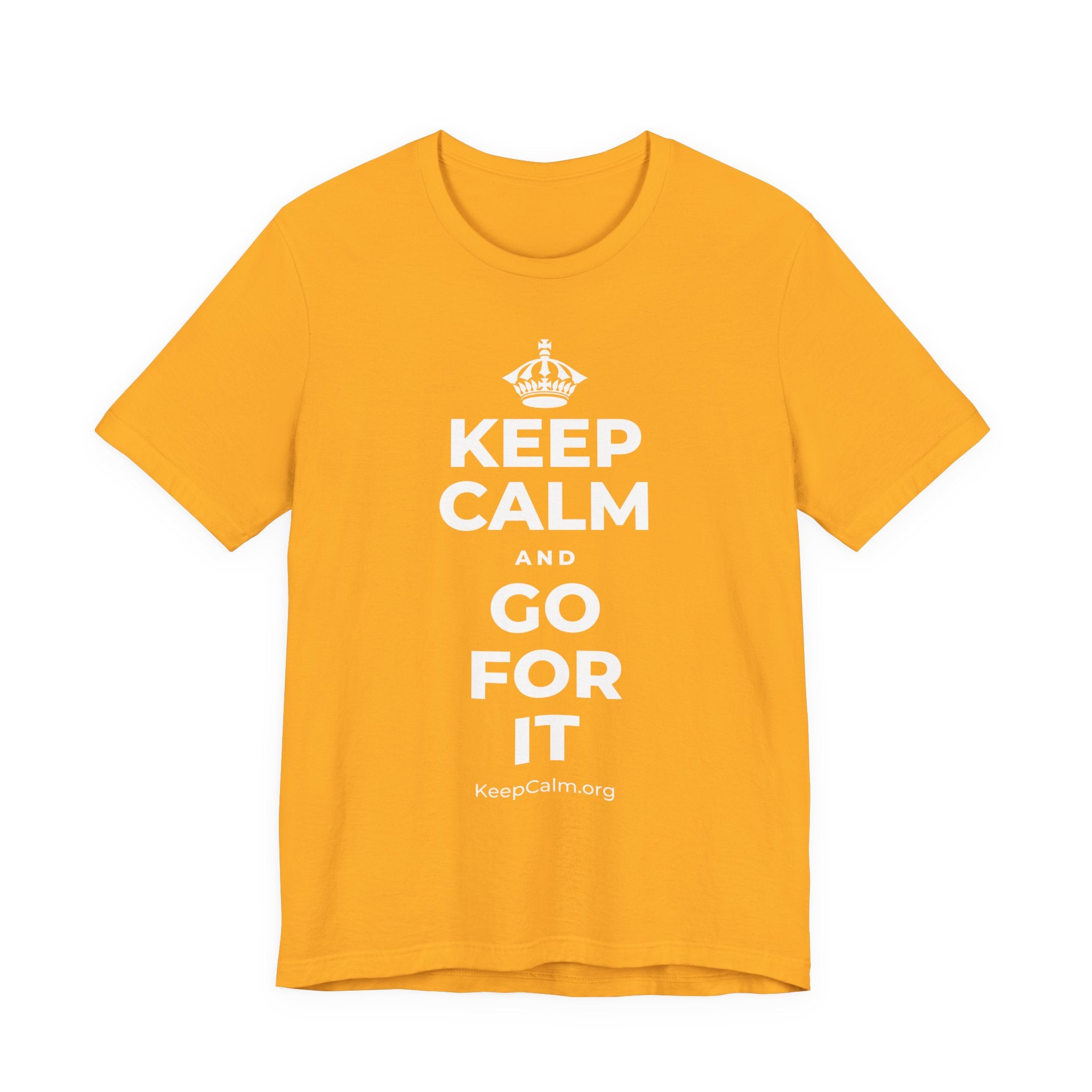 KEEP CALM AND GO FOR IT T-Shirt (Baby Blue–Silver)