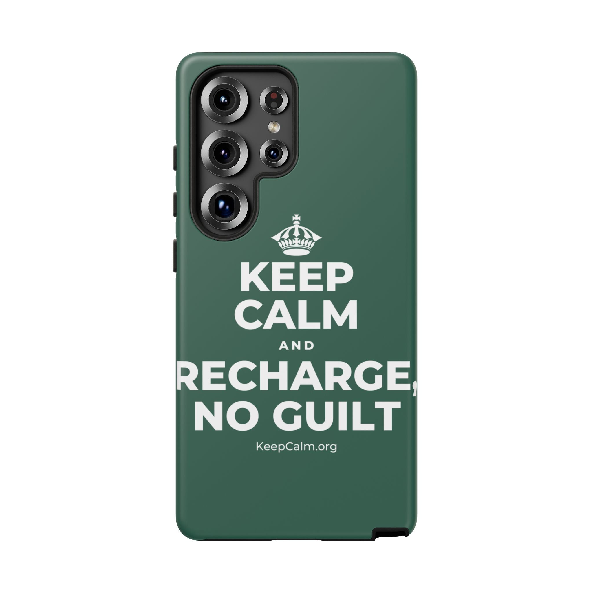 KEEP CALM AND RECHARGE, NO GUILT Phone Case