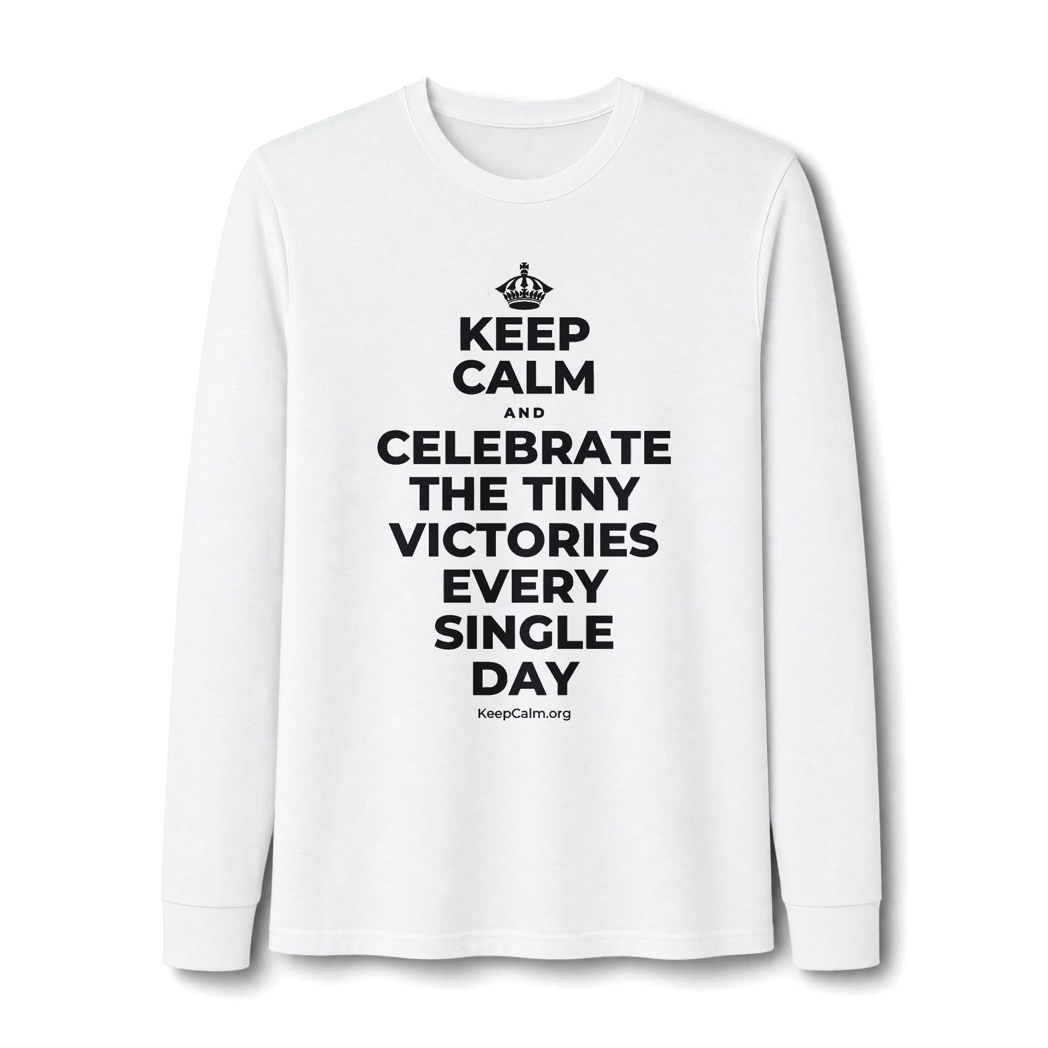 KEEP CALM AND CELEBRATE THE TINY VICTORIES EVERY SINGLE DAY Long Sleeve Tee