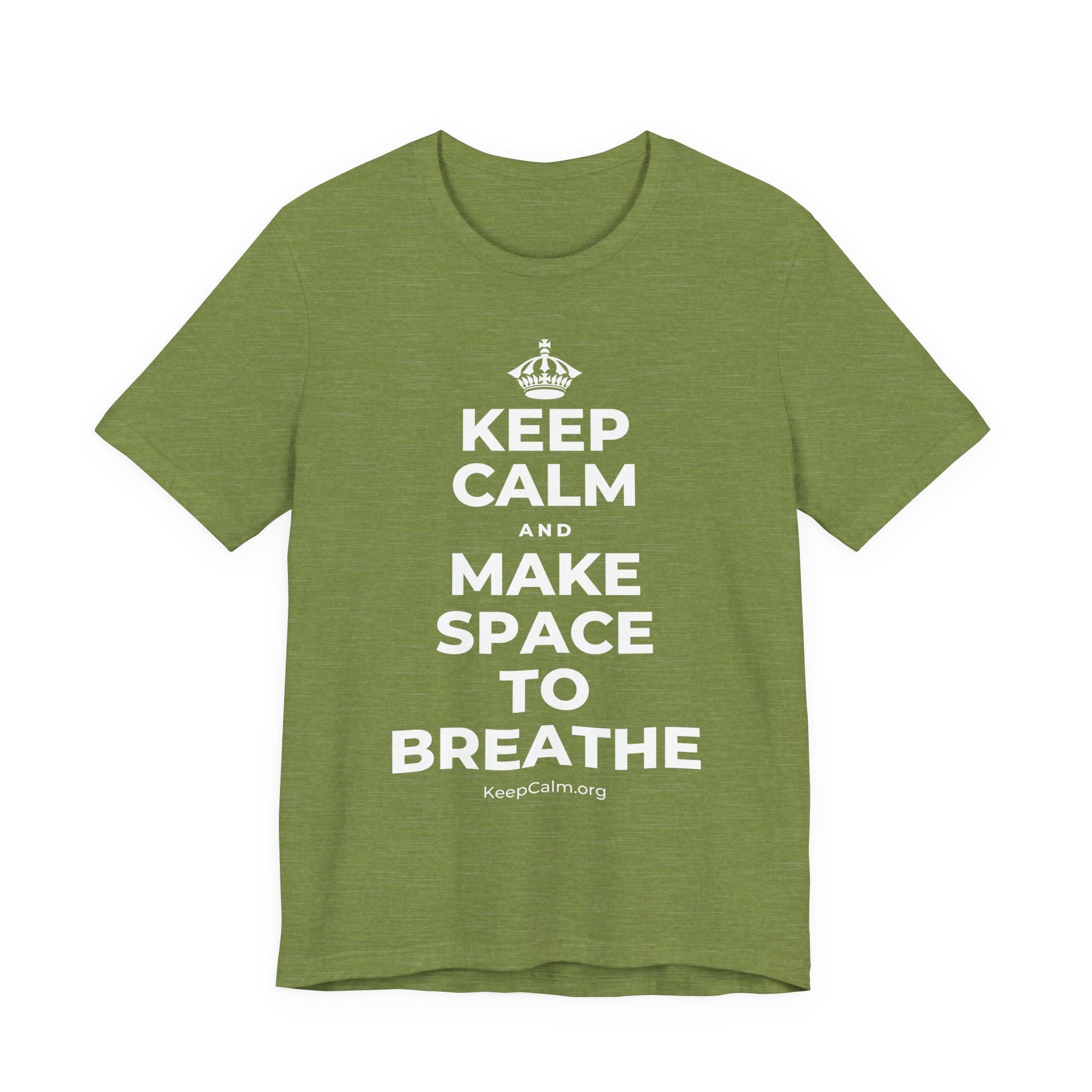 KEEP CALM AND MAKE SPACE TO BREATHE T-Shirt (Baby Blue–Silver)