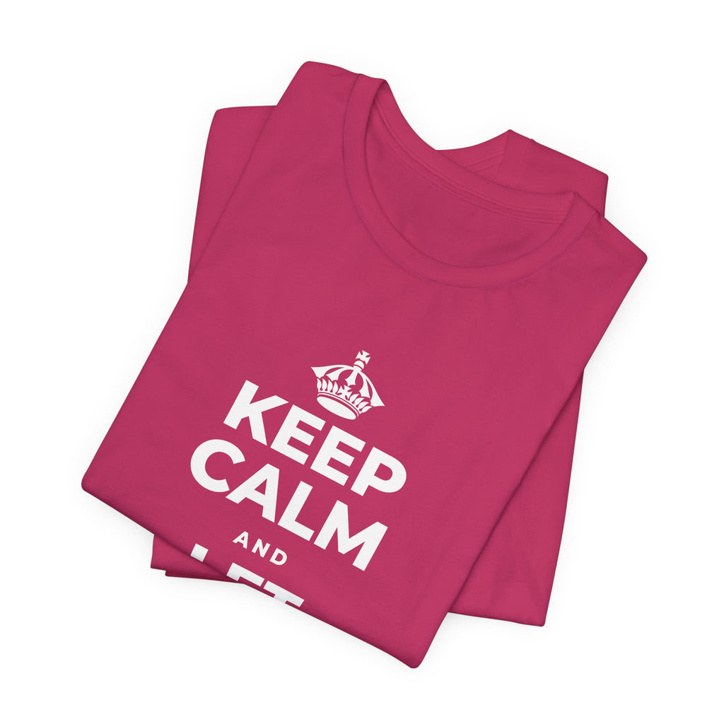 KEEP CALM AND LET YOURSELF ENJOY IT T-Shirt (Baby Blue–Silver)