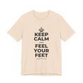 KEEP CALM AND FEEL YOUR FEET T-Shirt (Soft Cream–Heather Mauve)