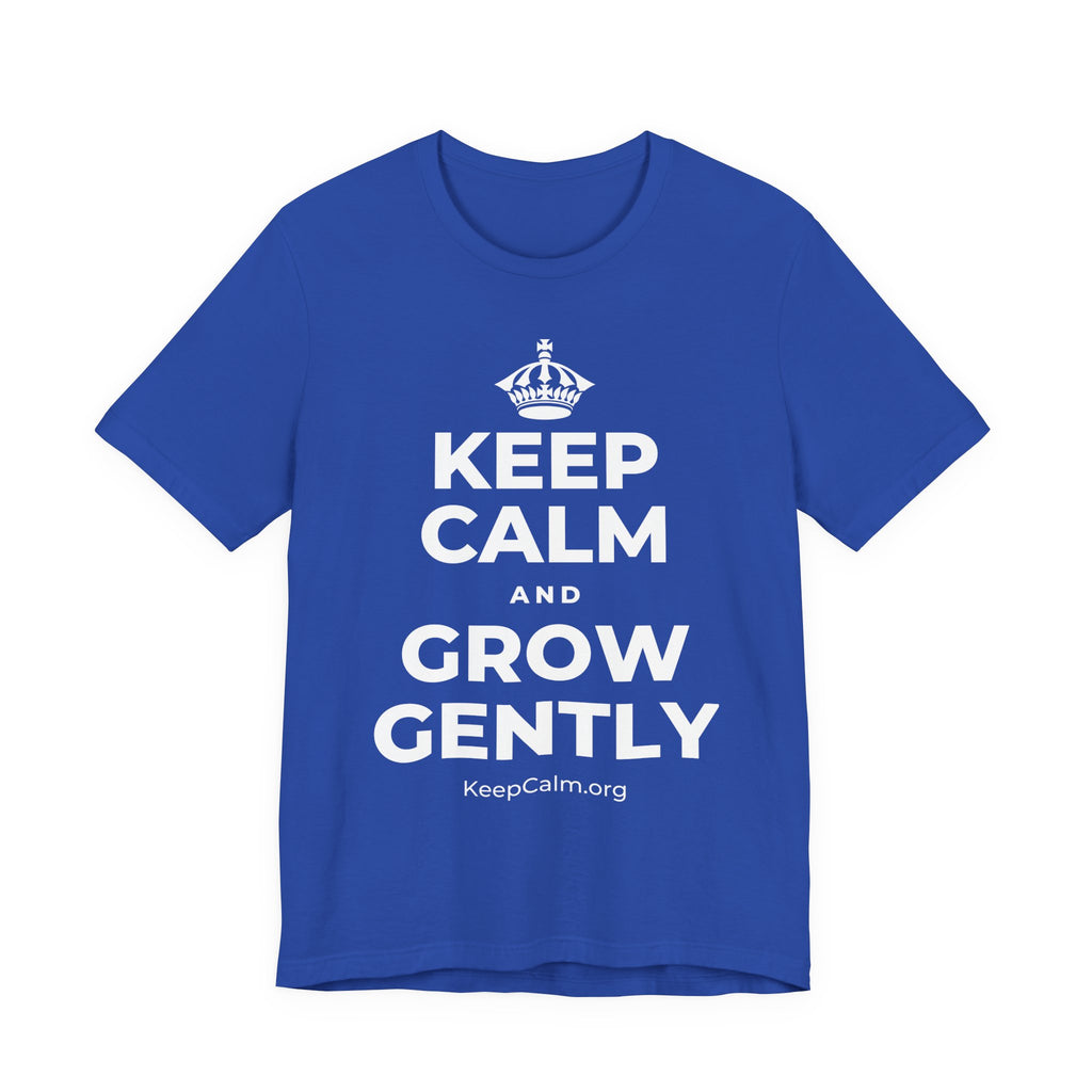 KEEP CALM AND GROW GENTLY T-Shirt (Soft Cream–Heather Mauve)