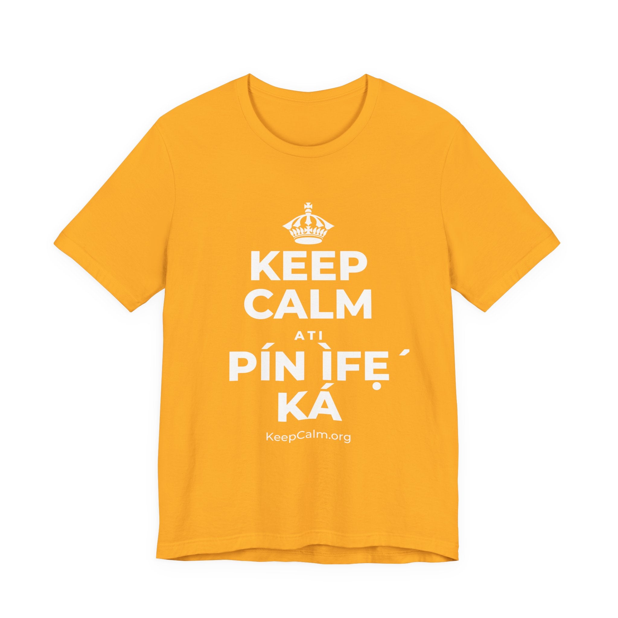 KEEP CALM ATI PÍN ÌFẸ́ KÁ T-Shirt (Baby Blue–Silver)