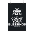 KEEP CALM AND COUNT YOUR BLESSINGS Satin Poster (Dark)