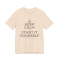KEEP CALM AND START IT YOURSELF T-Shirt (Soft Cream–Heather Mauve)