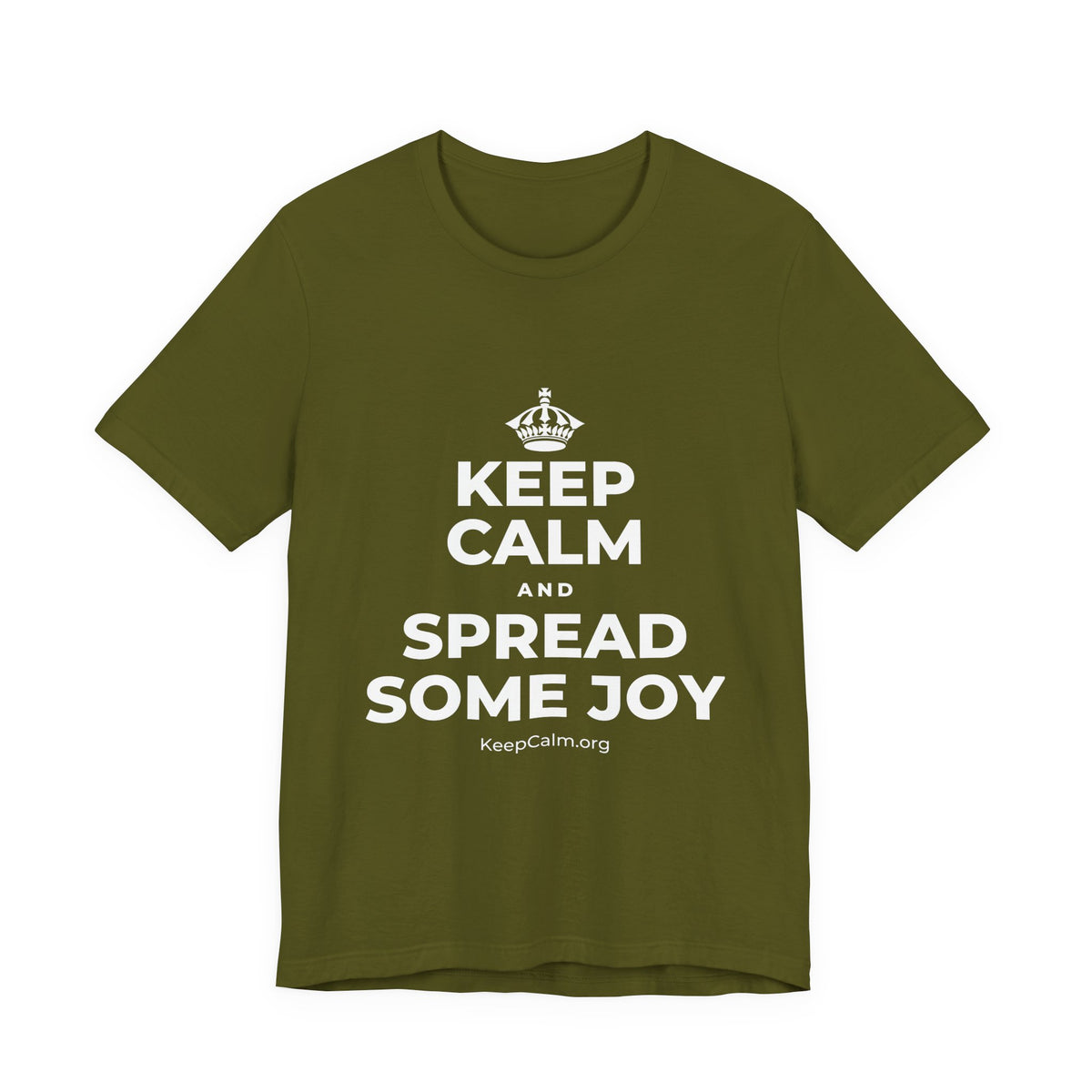 KEEP CALM AND SPREAD SOME JOY T-Shirt (Baby Blue–Silver)