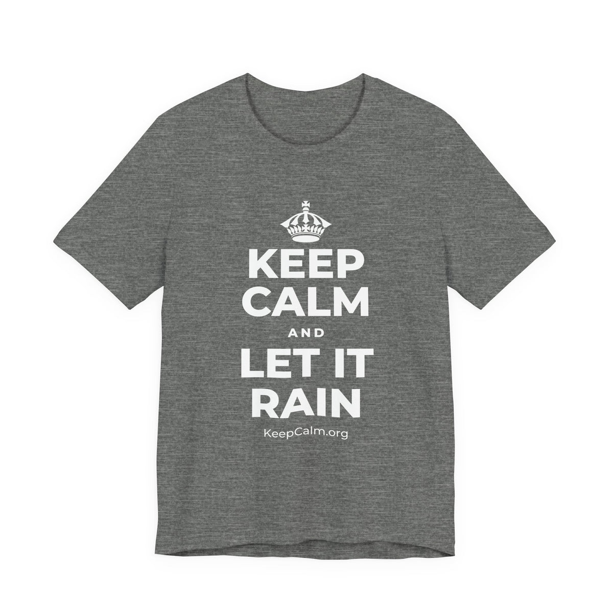 KEEP CALM AND LET IT RAIN T-Shirt (Baby Blue–Silver)