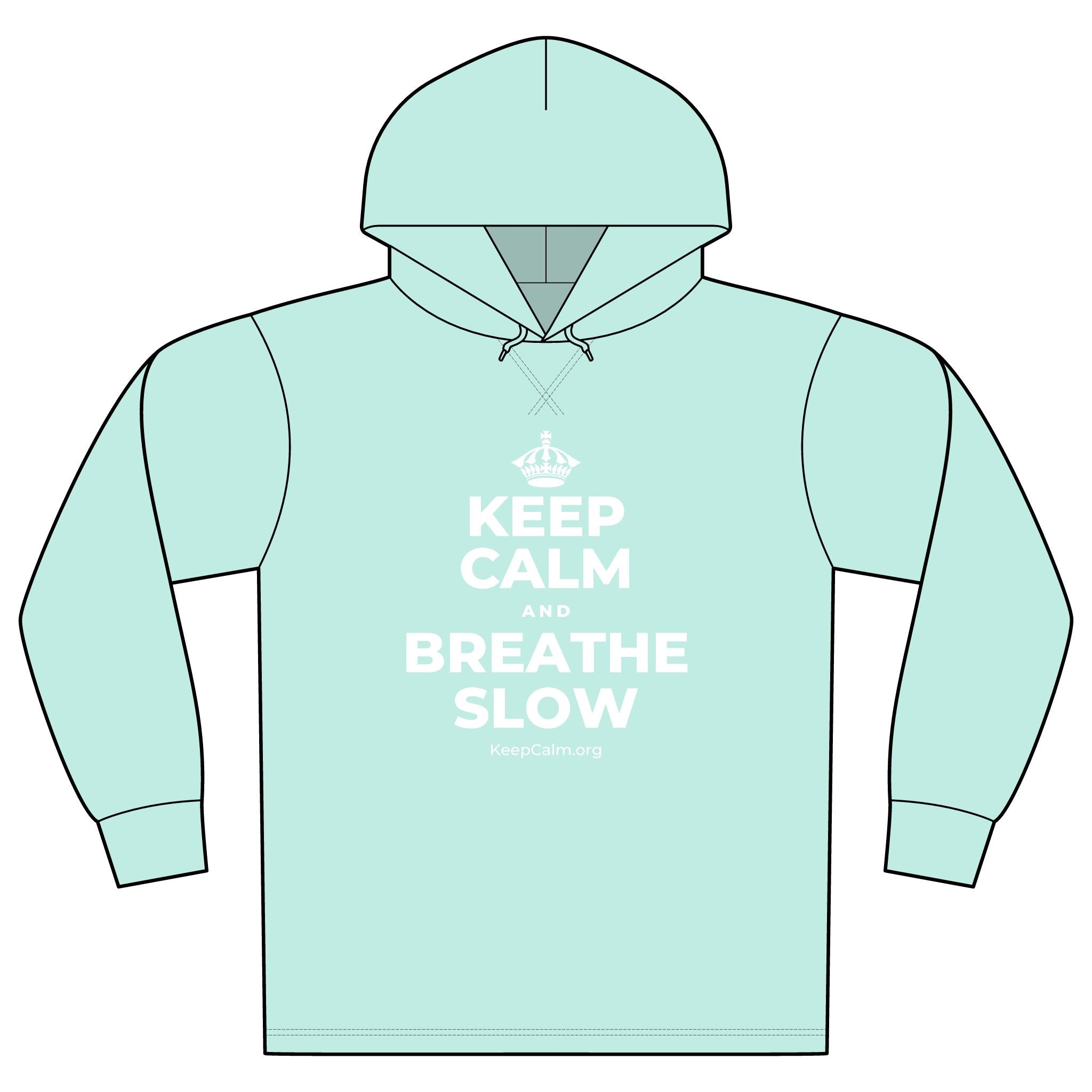 KEEP CALM AND BREATHE SLOW Organic Hoodie Tee