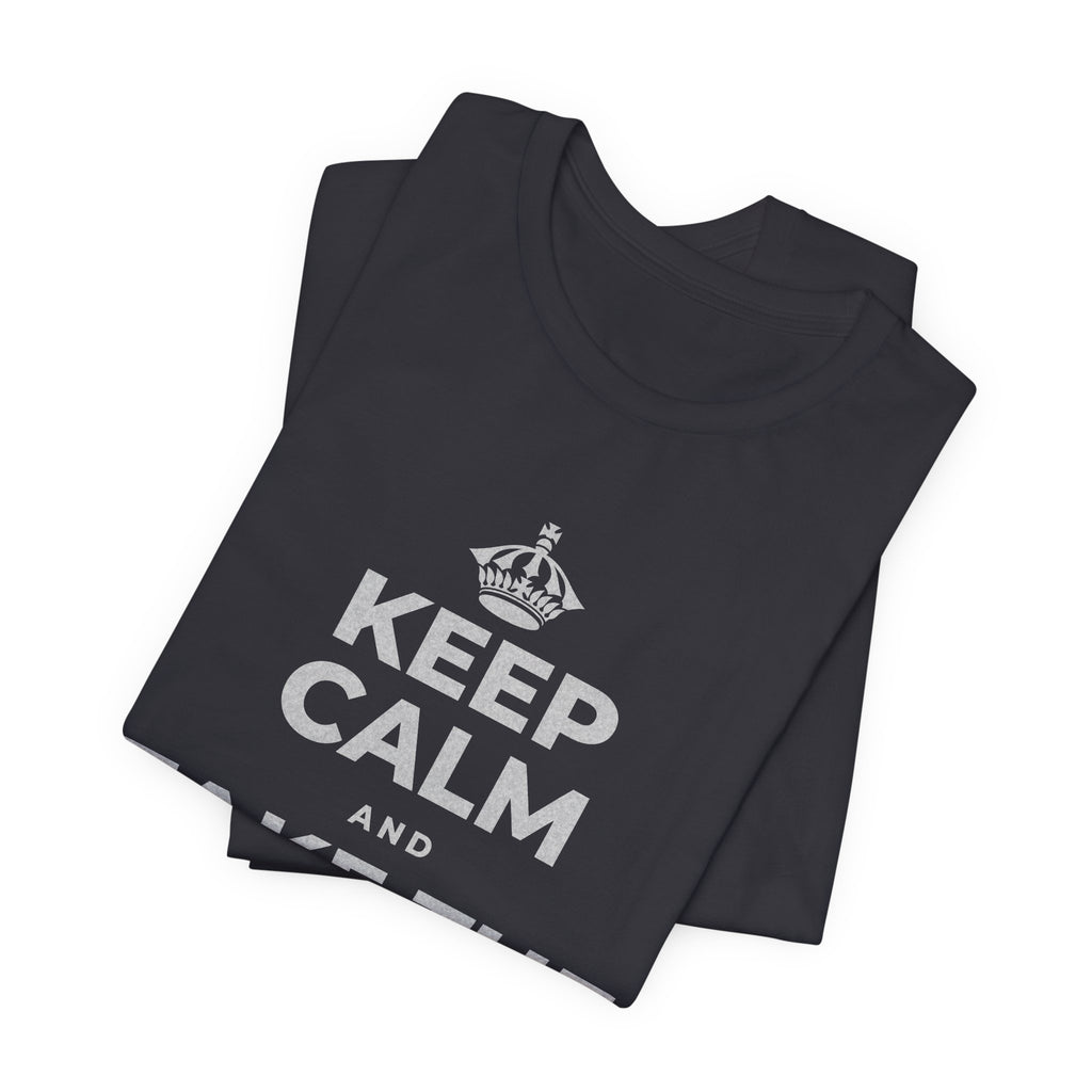 KEEP CALM AND TAKE THE DULL ONE T-Shirt (Baby Blue–Silver)