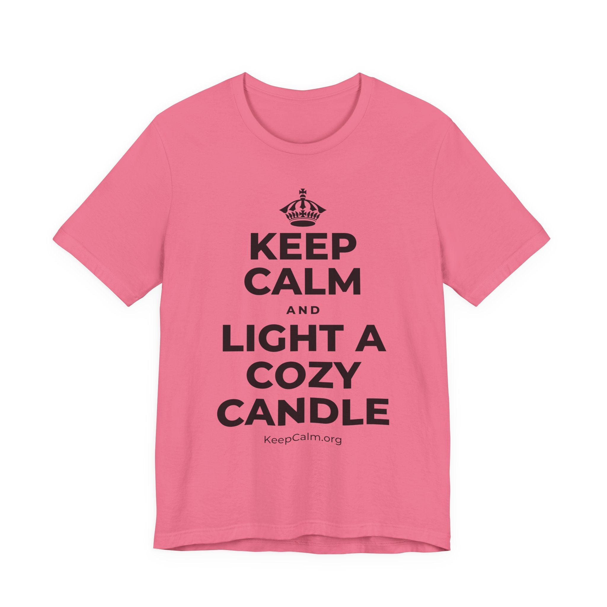 KEEP CALM AND LIGHT A COZY CANDLE T-Shirt (Military Green–Autumn)
