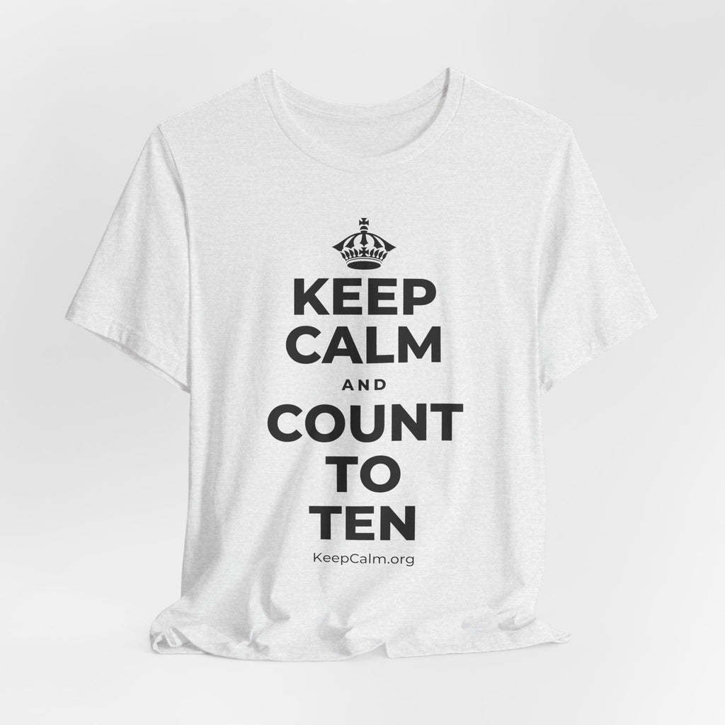 KEEP CALM AND COUNT TO TEN T-Shirt (Soft Cream–Heather Mauve)